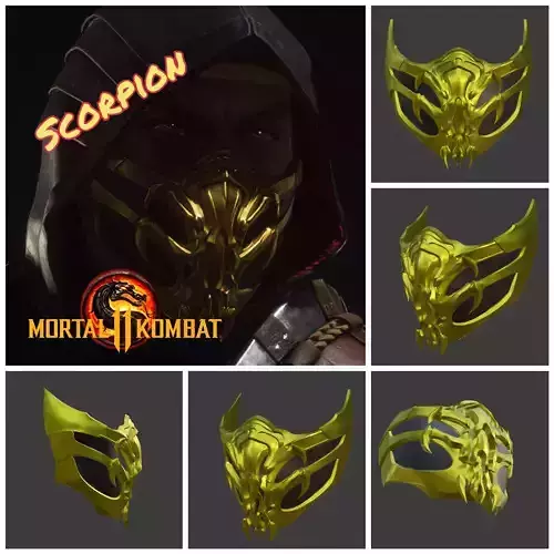 Scorpion mask from Mortal Kombat 11 - Demonic warrior 3D print model