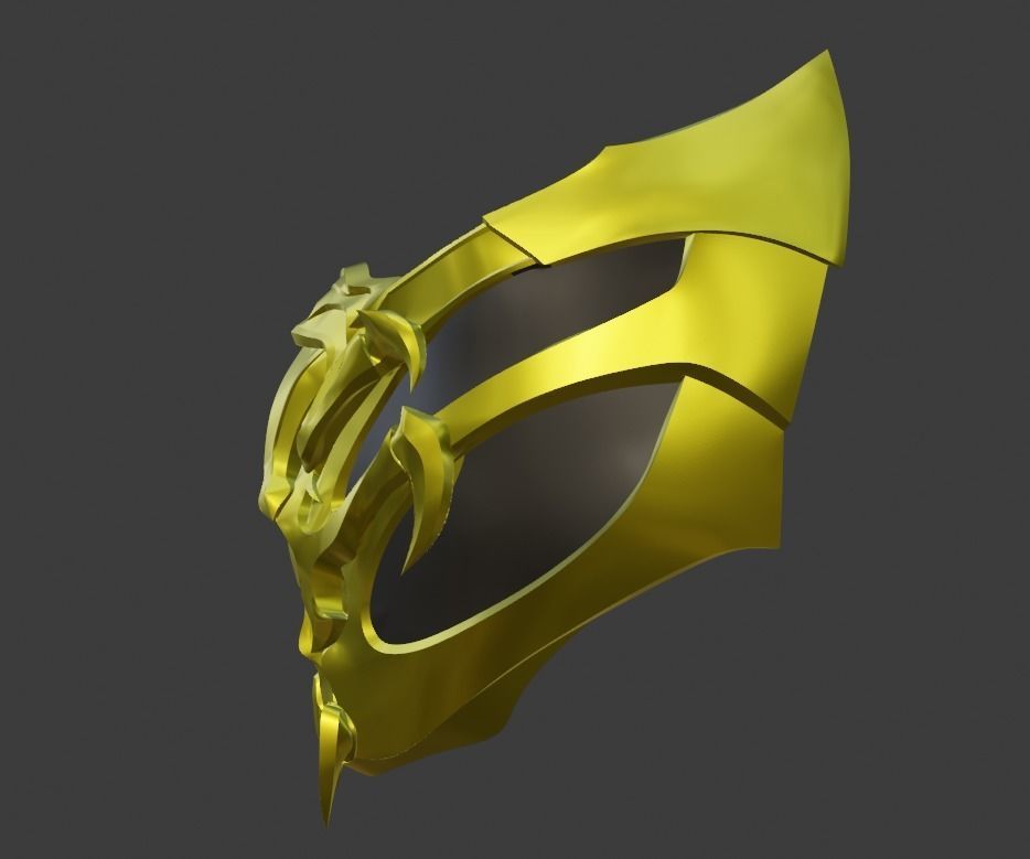 Scorpion mask from Mortal Kombat 11 - Demonic warrior 3D print model_16