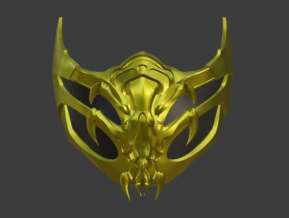 Scorpion mask from Mortal Kombat 11 - Demonic warrior 3D print model_8