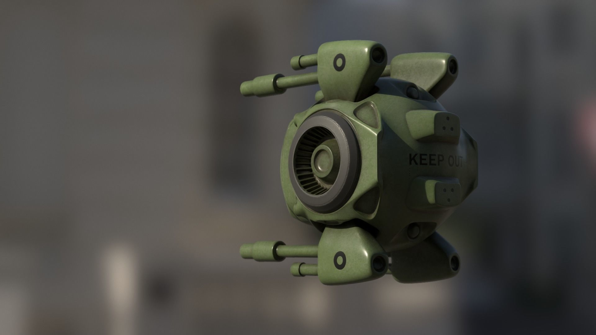 Sci-Fi army drone Low-poly 3D model_1