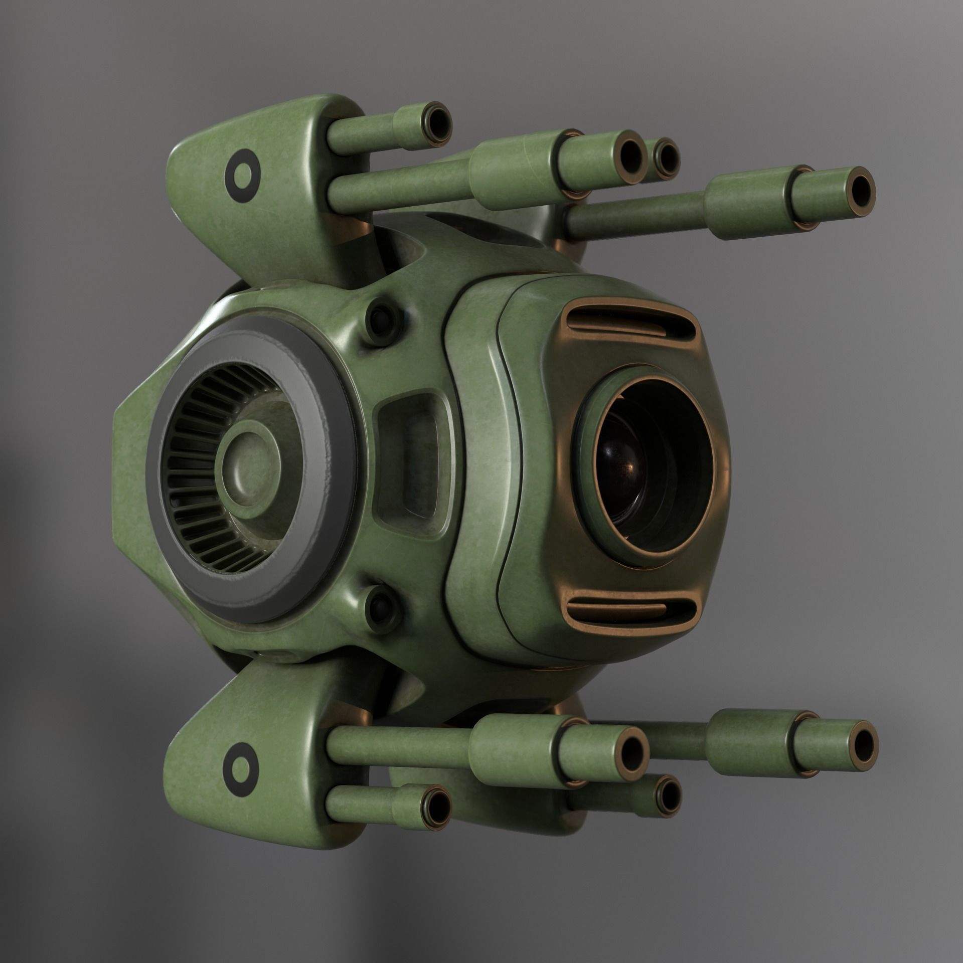 Sci-Fi army drone Low-poly 3D model_6