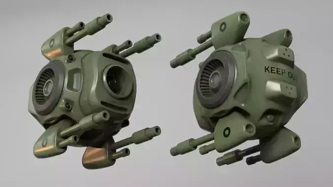 Sci-Fi  army drone  Low-poly 3D model