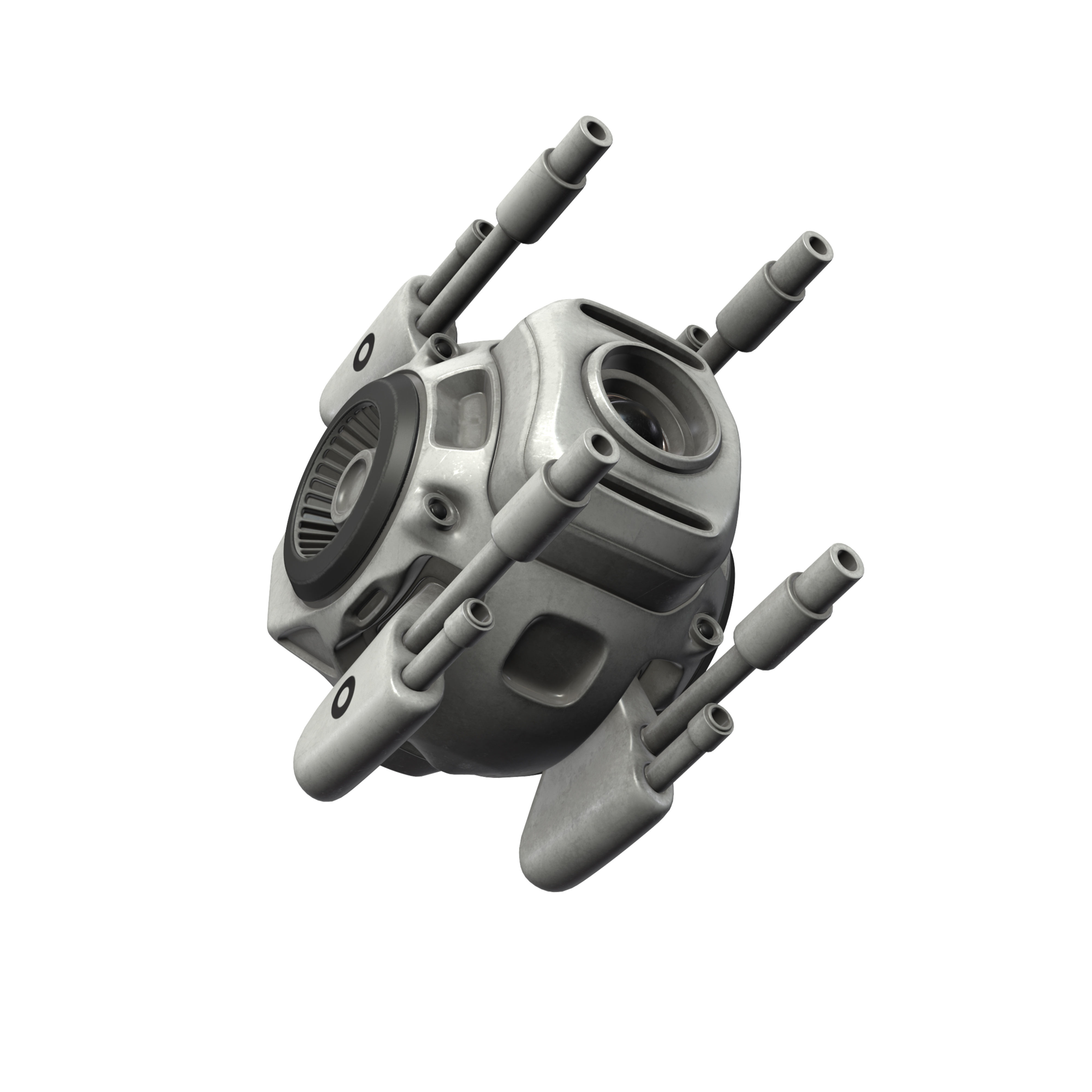 Sci-Fi army drone Low-poly 3D model_10