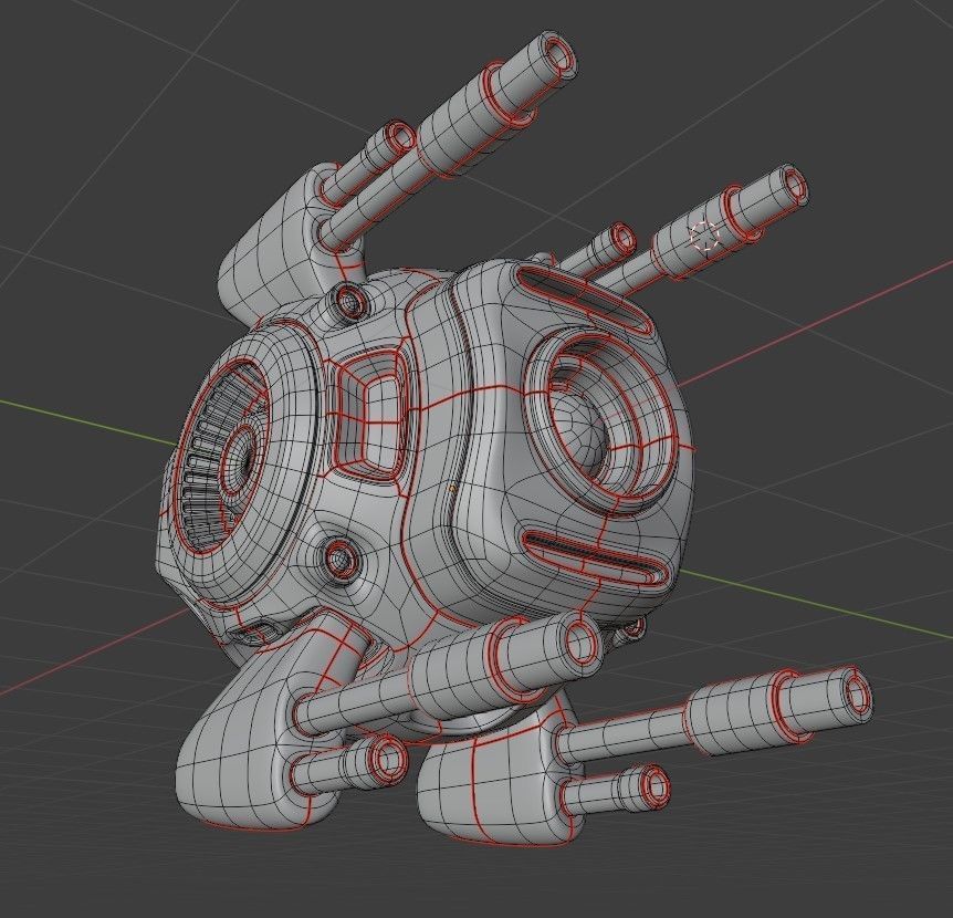 Sci-Fi army drone Low-poly 3D model_13