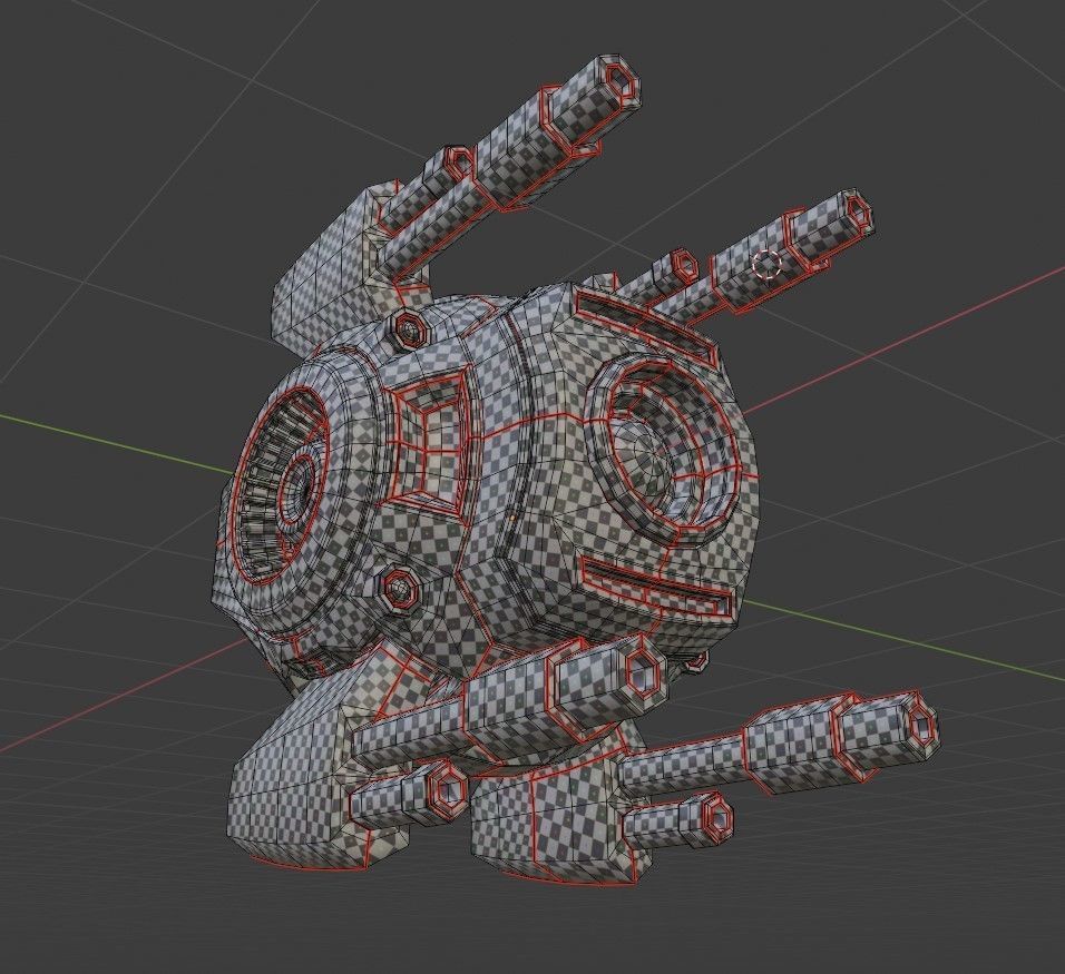 Sci-Fi army drone Low-poly 3D model_11