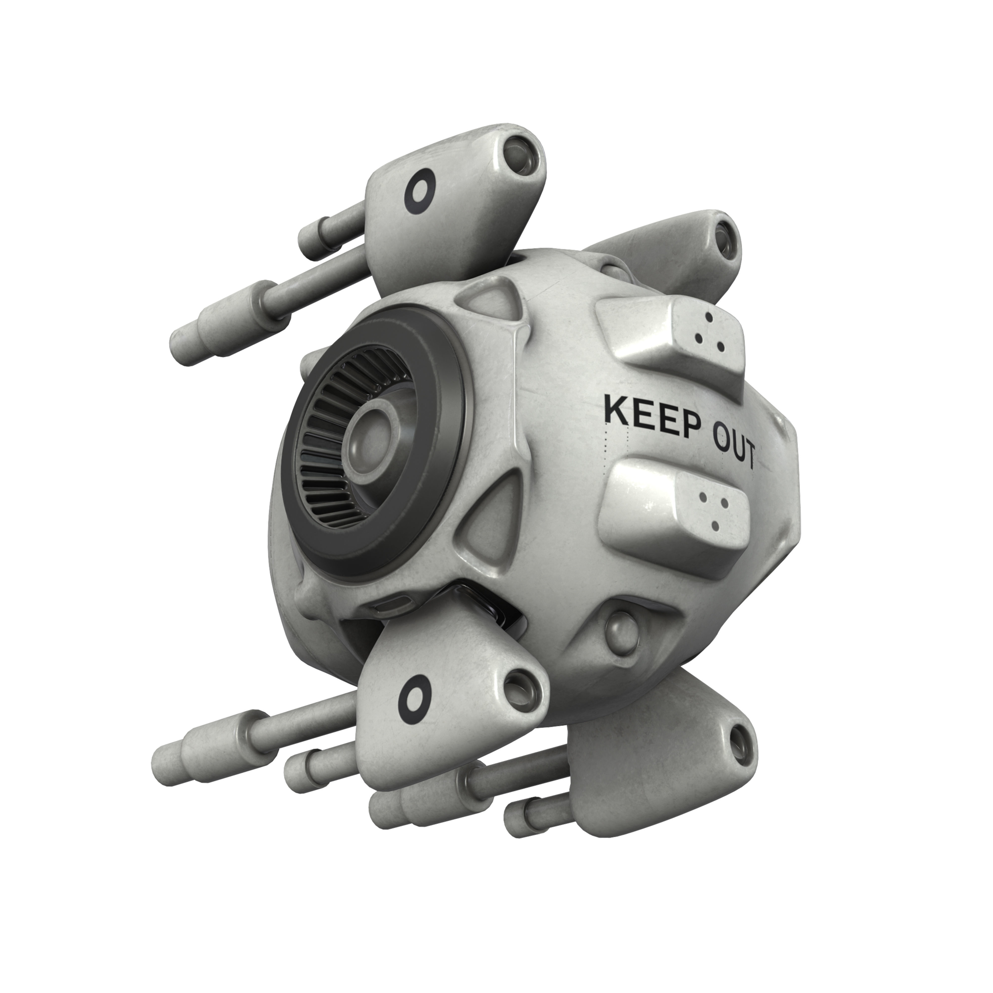 Sci-Fi army drone Low-poly 3D model_9