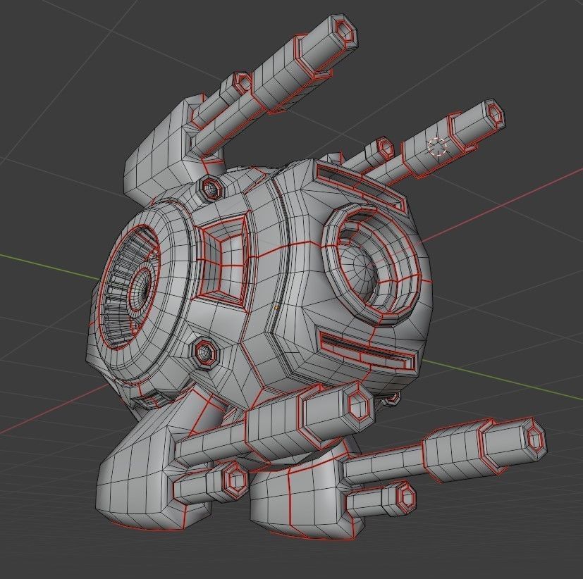 Sci-Fi army drone Low-poly 3D model_12