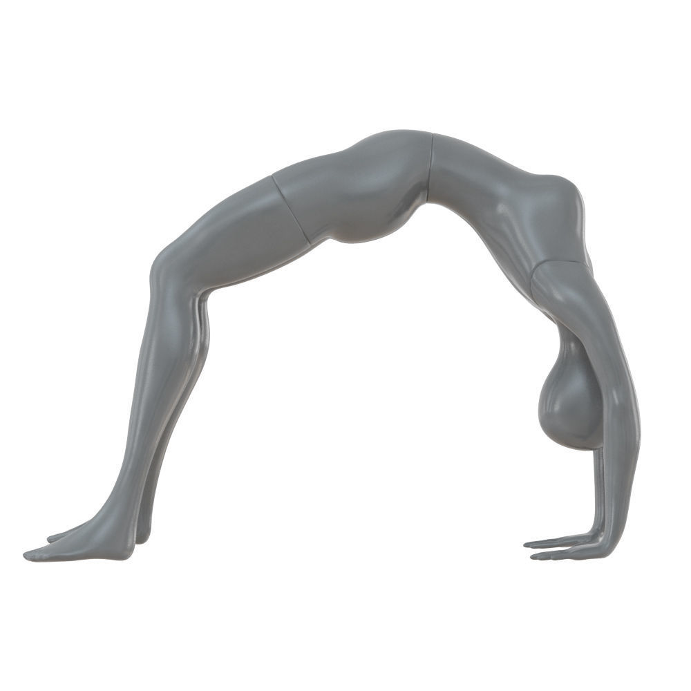 Female mannequin stands in gymnastic pose 72 3D model_1