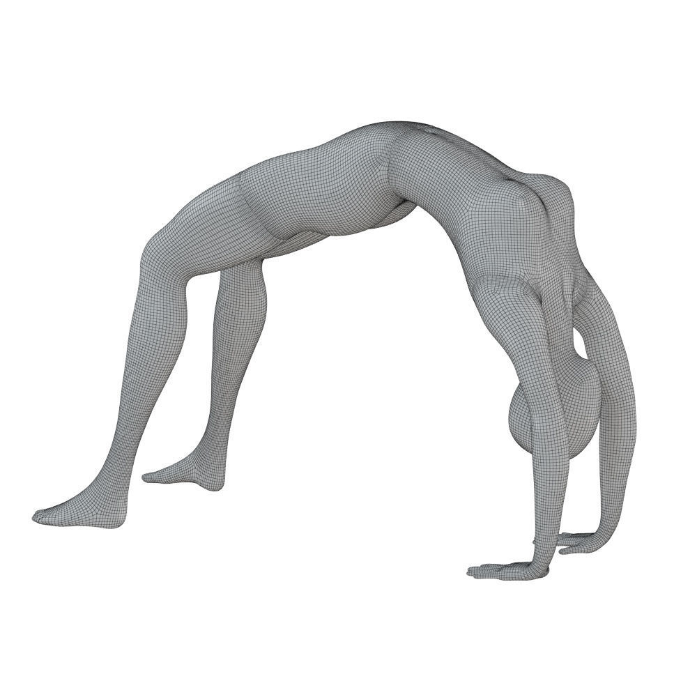 Female mannequin stands in gymnastic pose 72 3D model_5