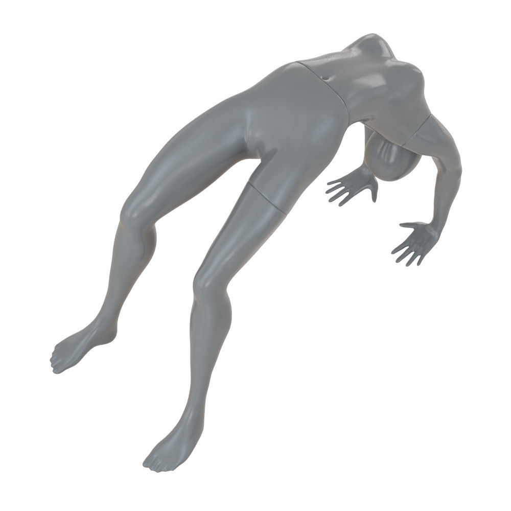 Female mannequin stands in gymnastic pose 72 3D model_4
