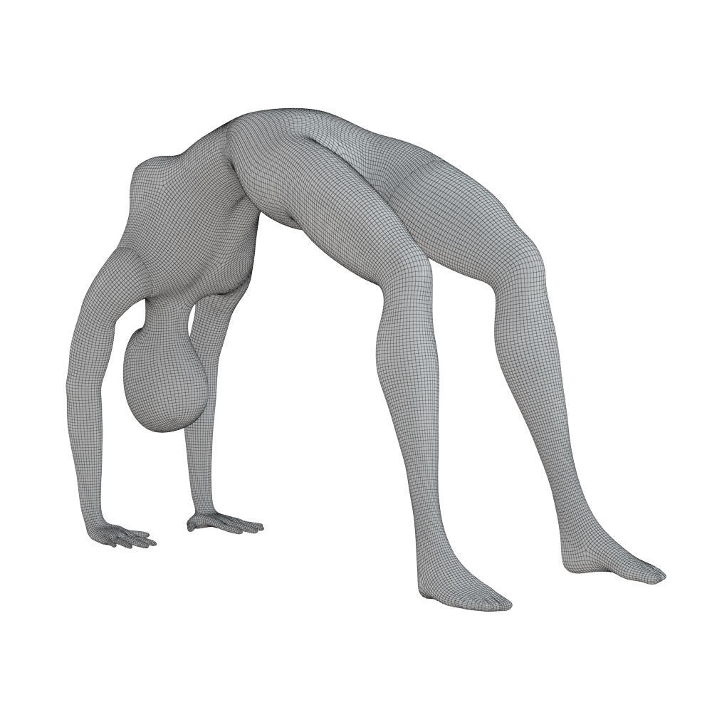 Female mannequin stands in gymnastic pose 72 3D model_6
