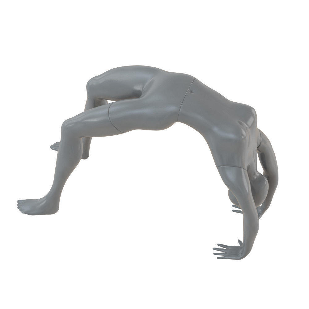 Female mannequin stands in gymnastic pose 72 3D model_2