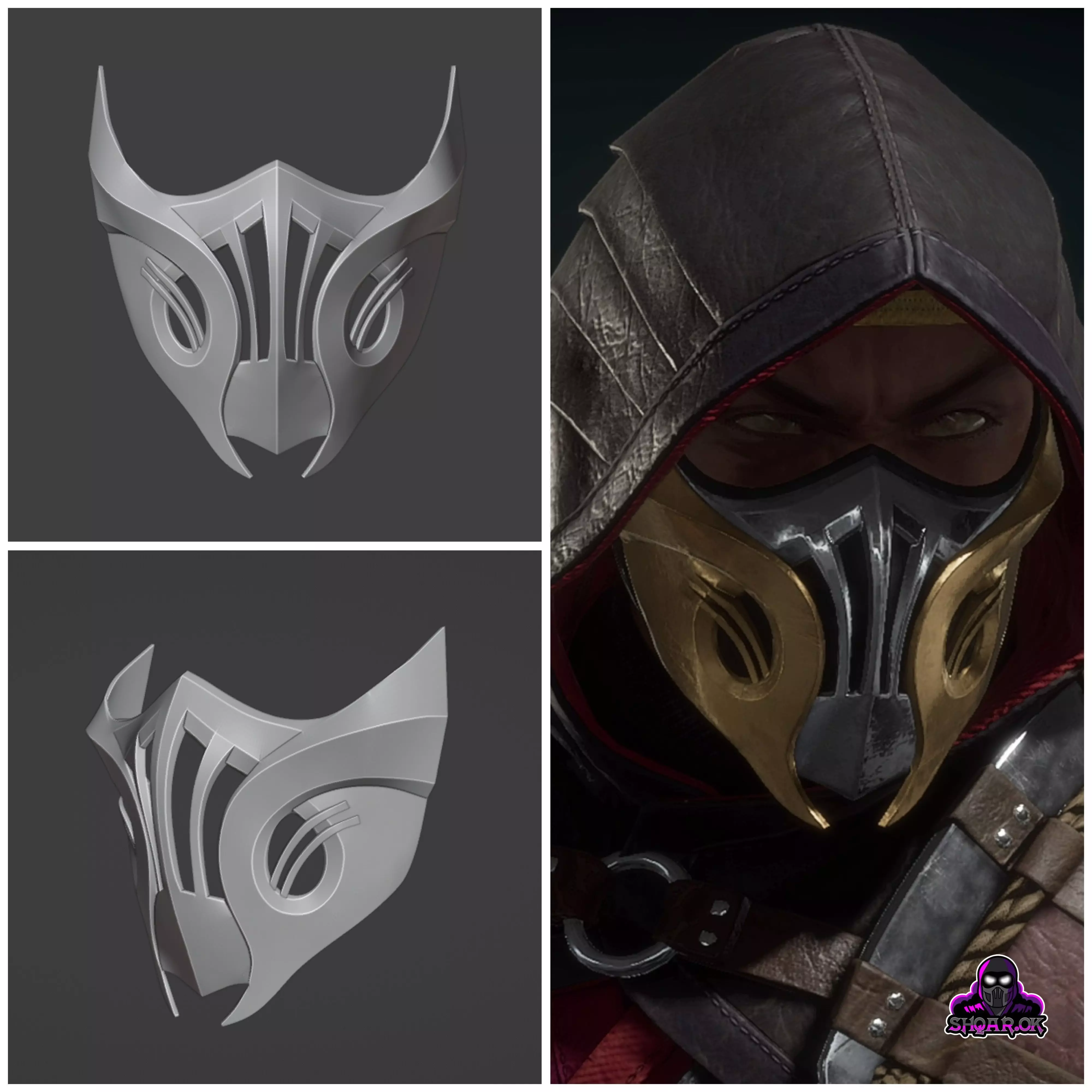 Scorpion mask from Mortal Kombat 11 - Hellfire Hassasi 3D print model_0