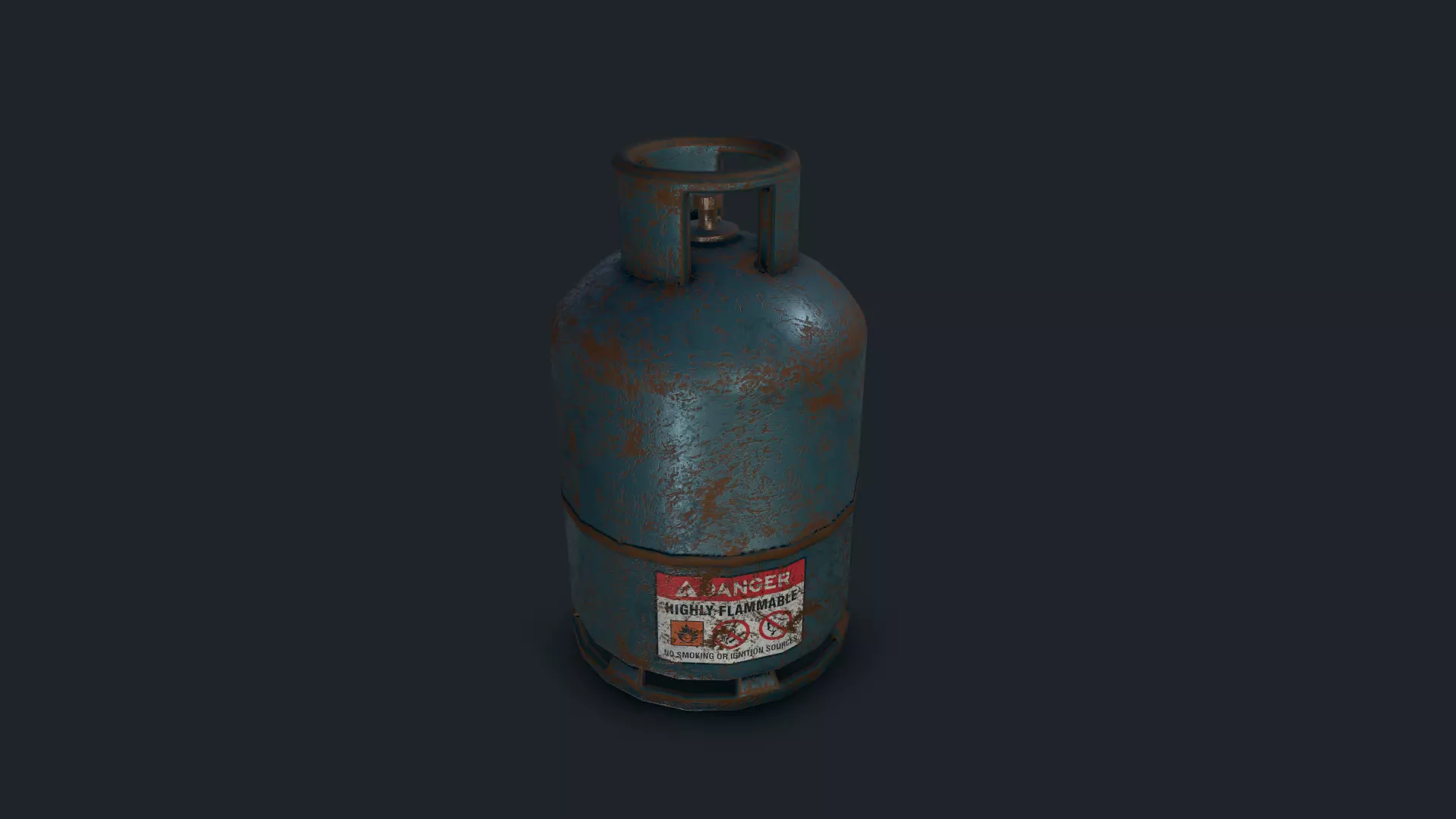 Gas bottle 3D Prop Low-poly 3D model_0