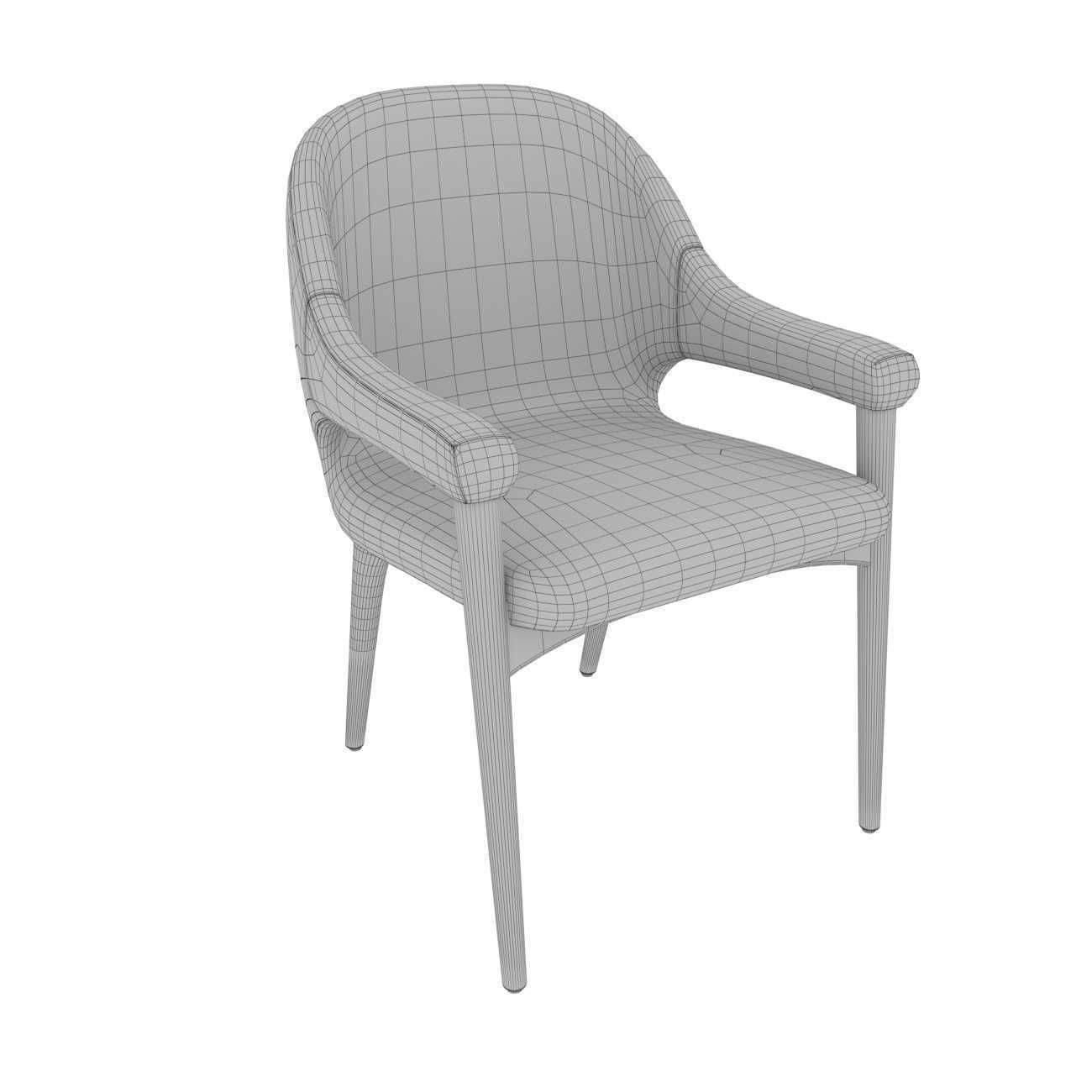 DRAPERS TABLE BY ROSE UNIACKE and custom dining armchair 3D model_15