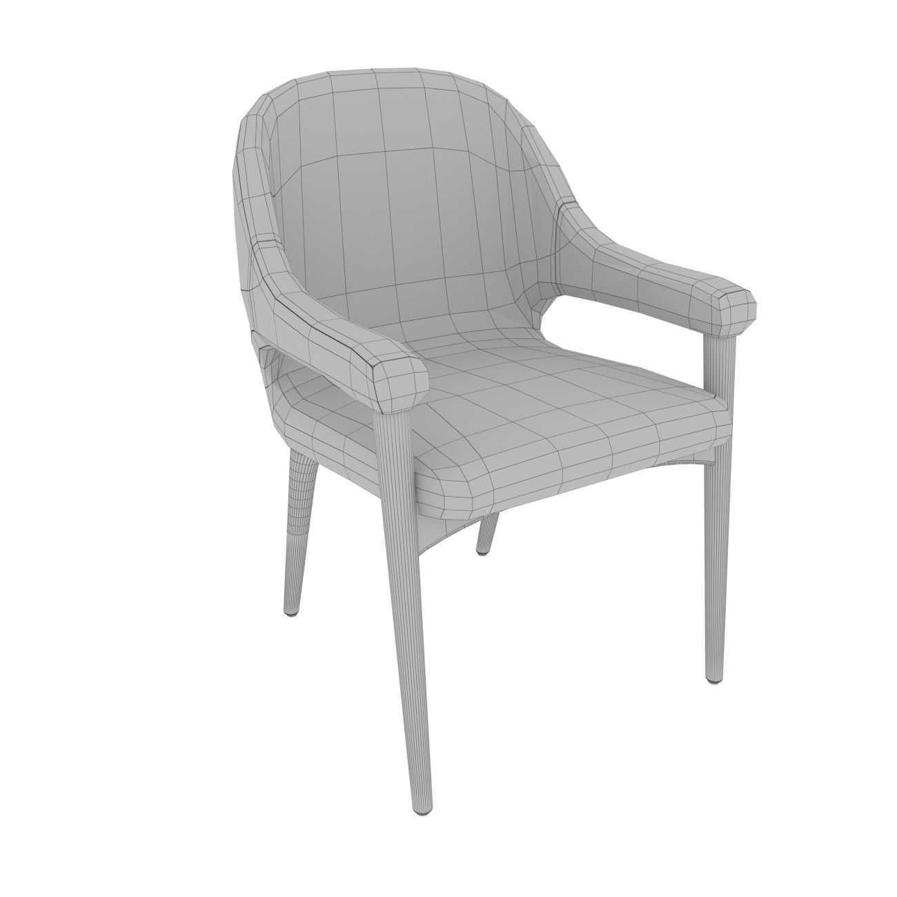 DRAPERS TABLE BY ROSE UNIACKE and custom dining armchair 3D model_16