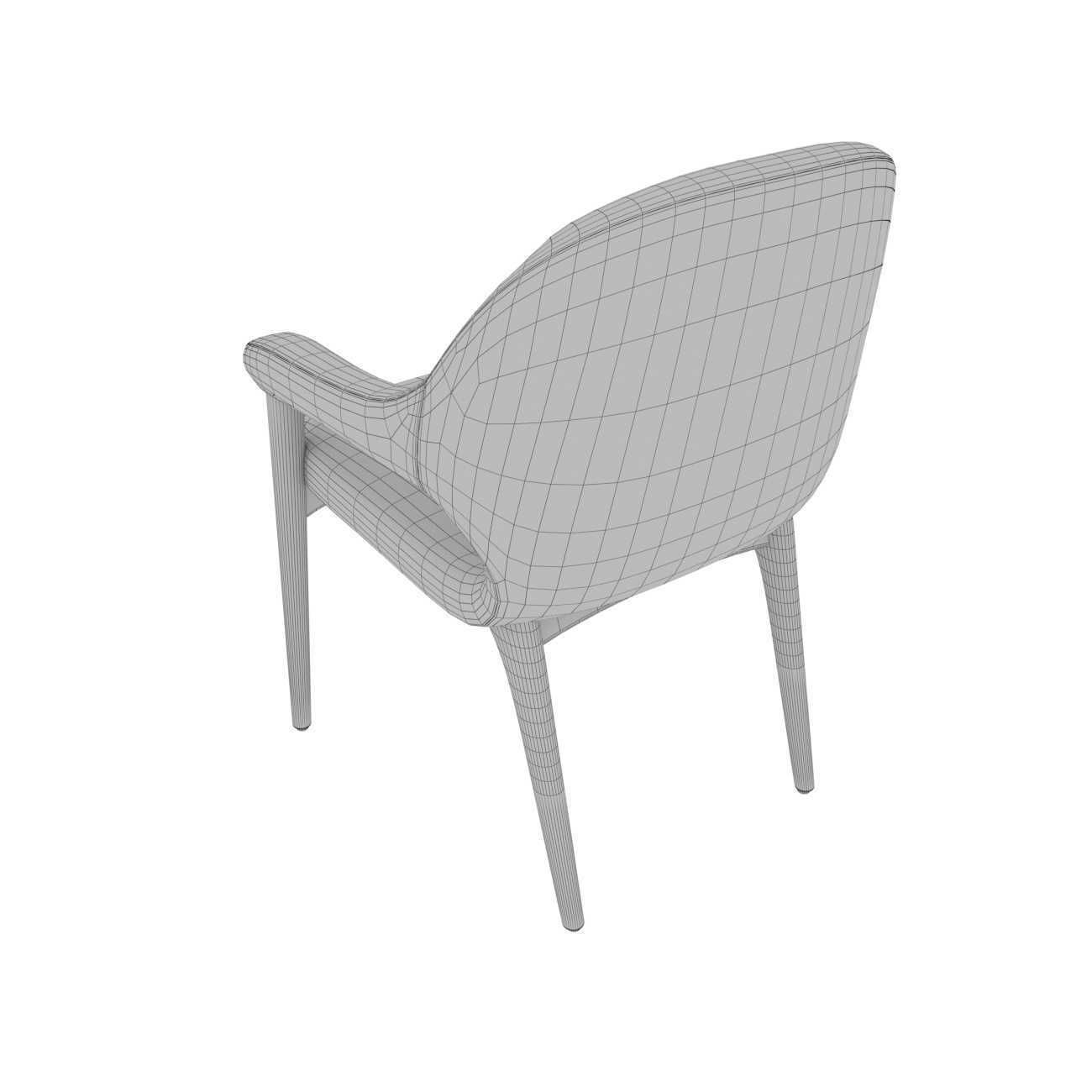 DRAPERS TABLE BY ROSE UNIACKE and custom dining armchair 3D model_18