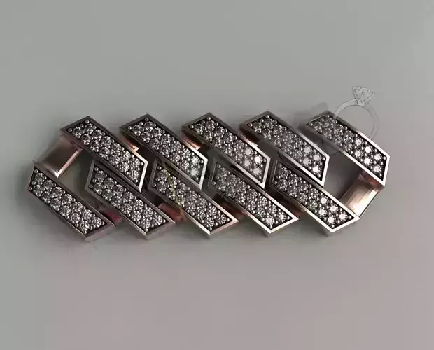  Iced Out cuban chain link 3D print model