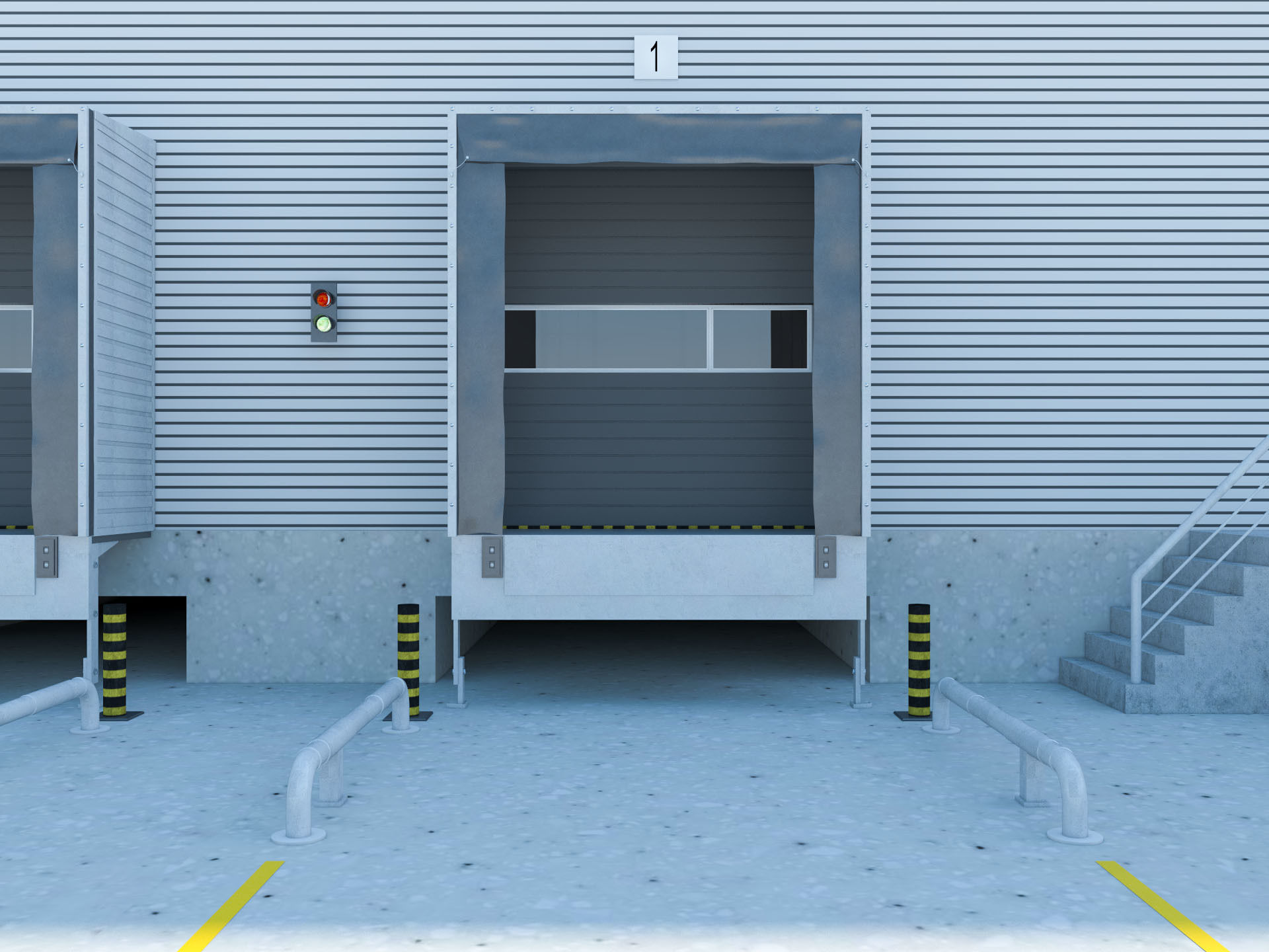 Warehouse Logistic 4 interior and exterior 3D model_9