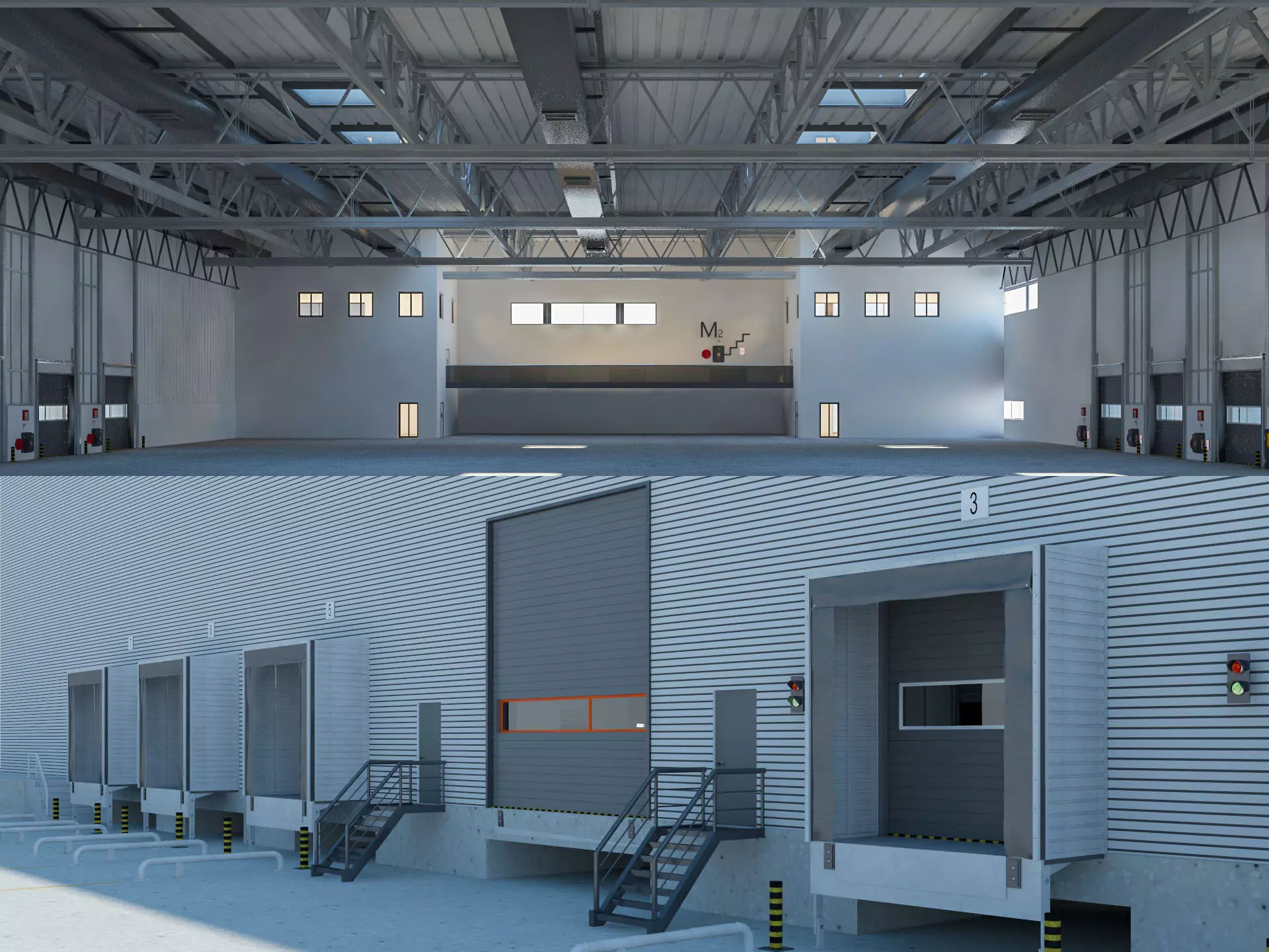 Warehouse Logistic 4 interior and exterior 3D model_0