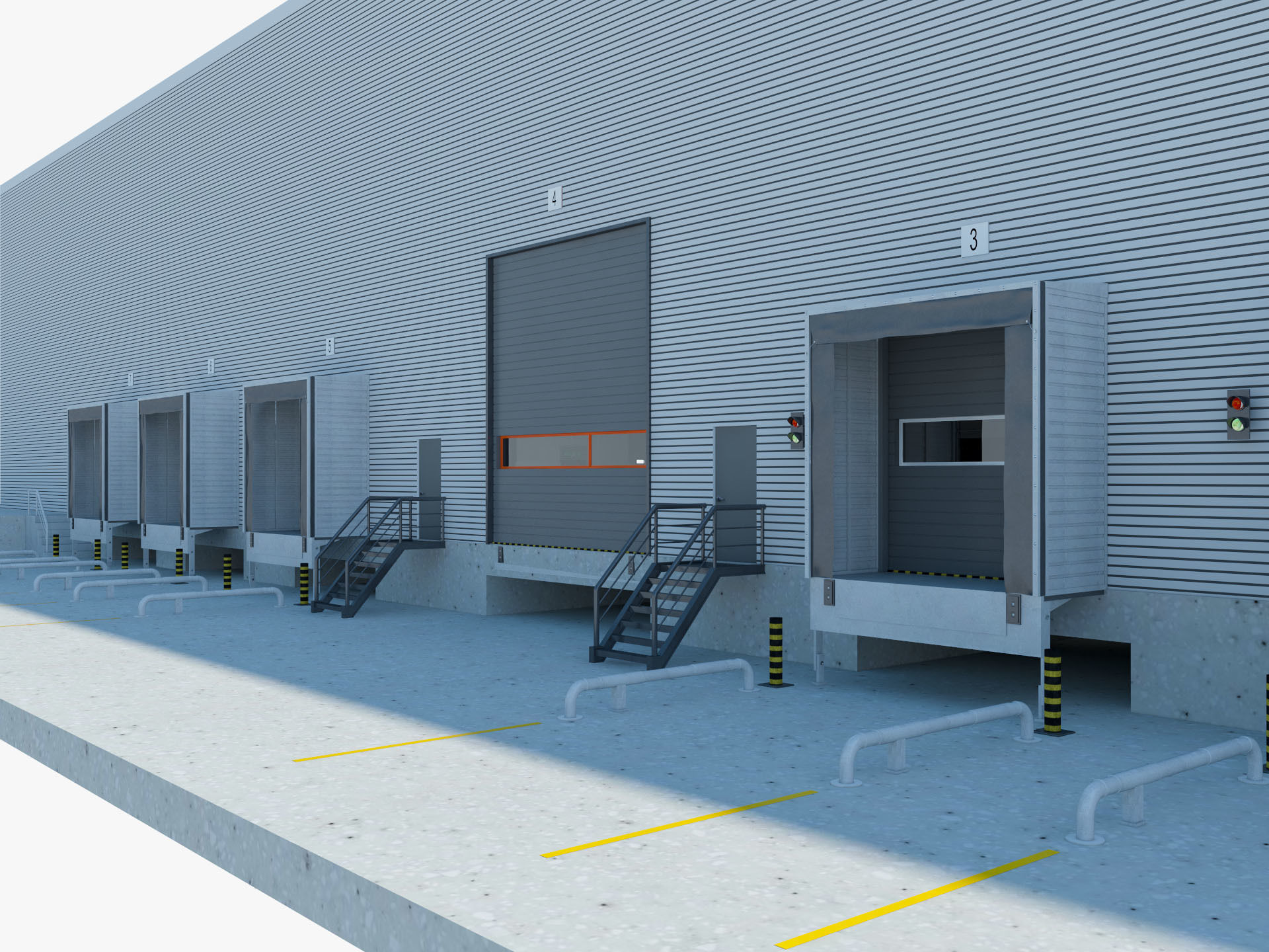 Warehouse Logistic 4 interior and exterior 3D model_1