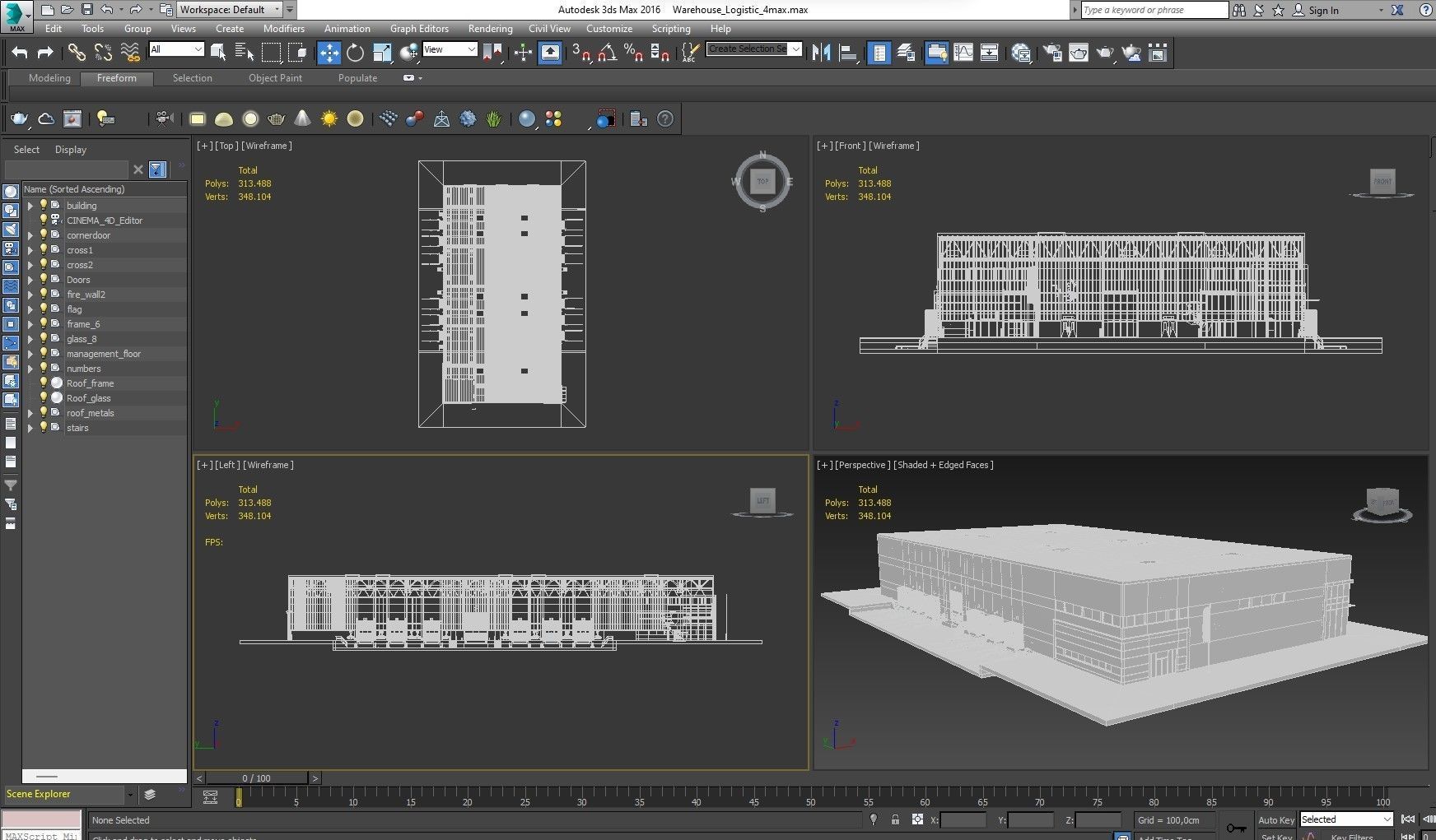 Warehouse Logistic 4 interior and exterior 3D model_29