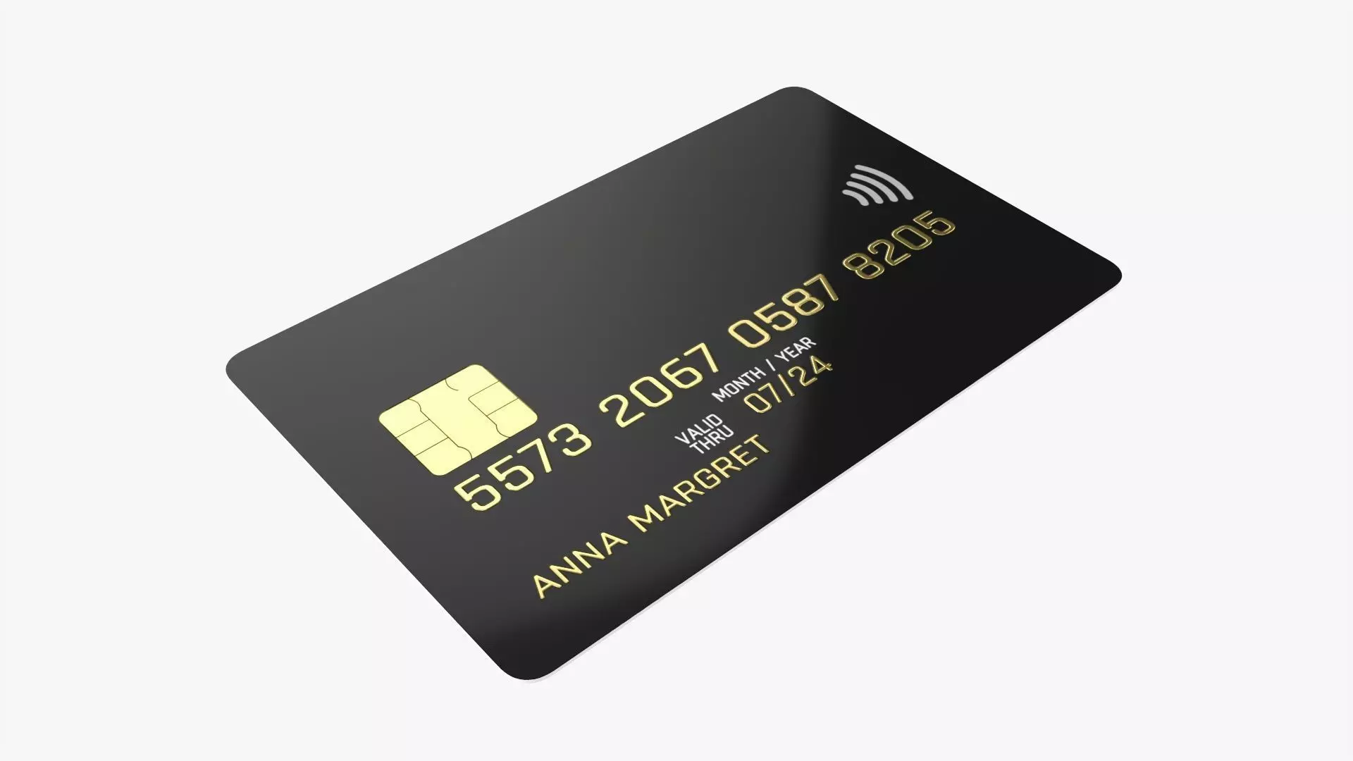 Debit credit card 02 3D model