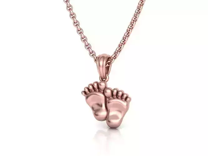 Baby Feet Necklace Birth Pendant 3dmodel 3D print model