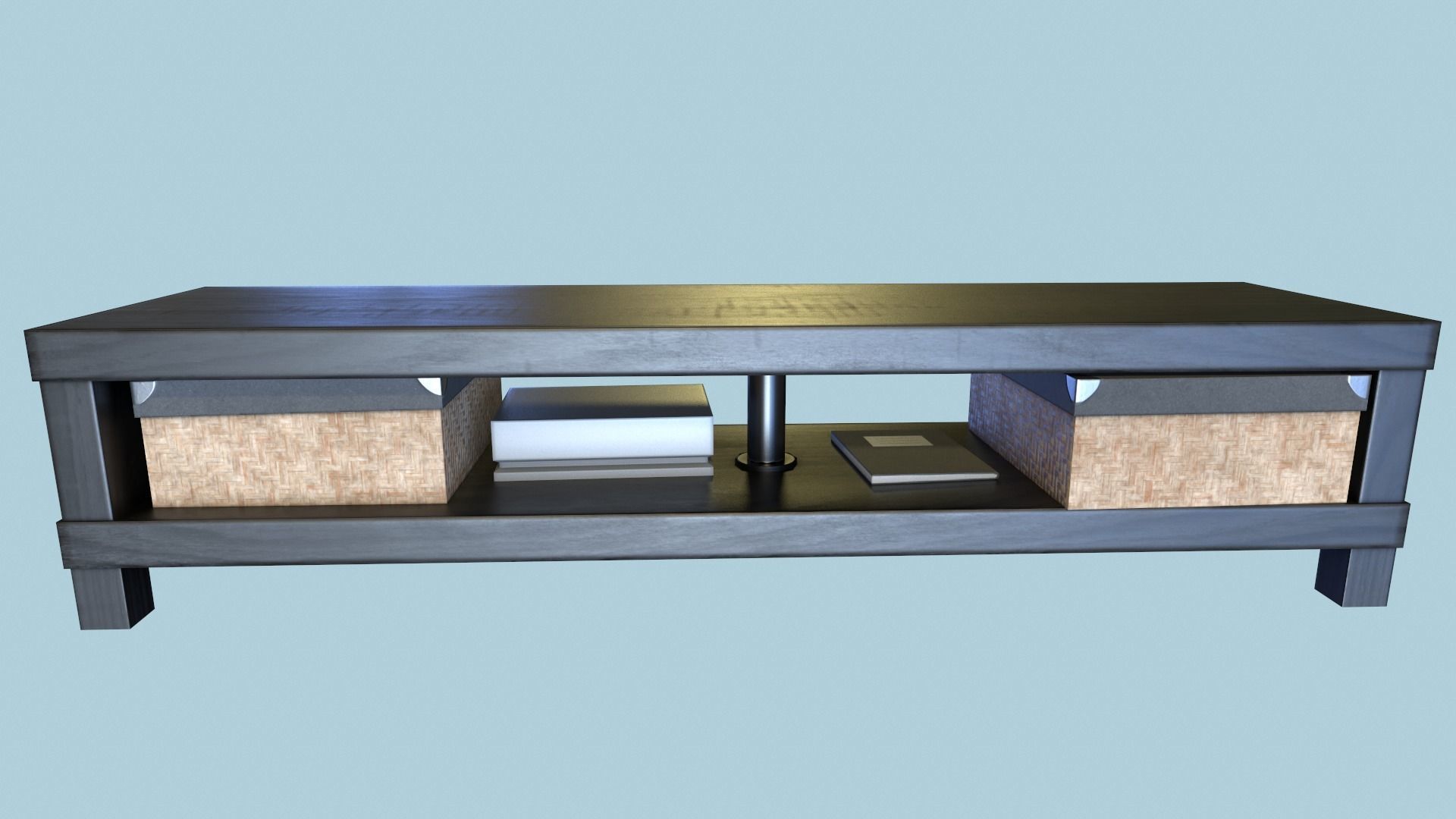 TV Table with TV  Low-poly 3D model_12