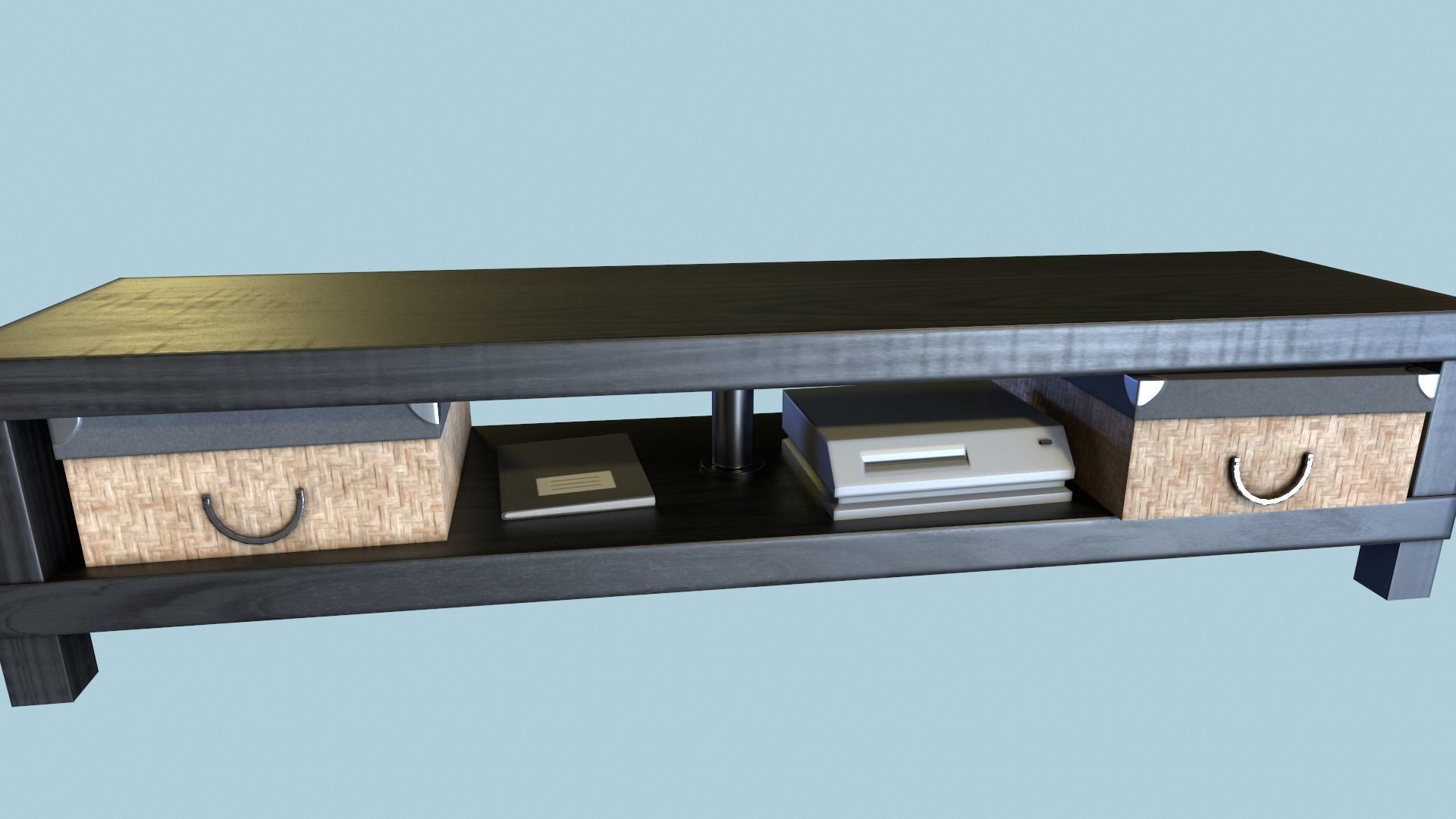 TV Table with TV  Low-poly 3D model_11