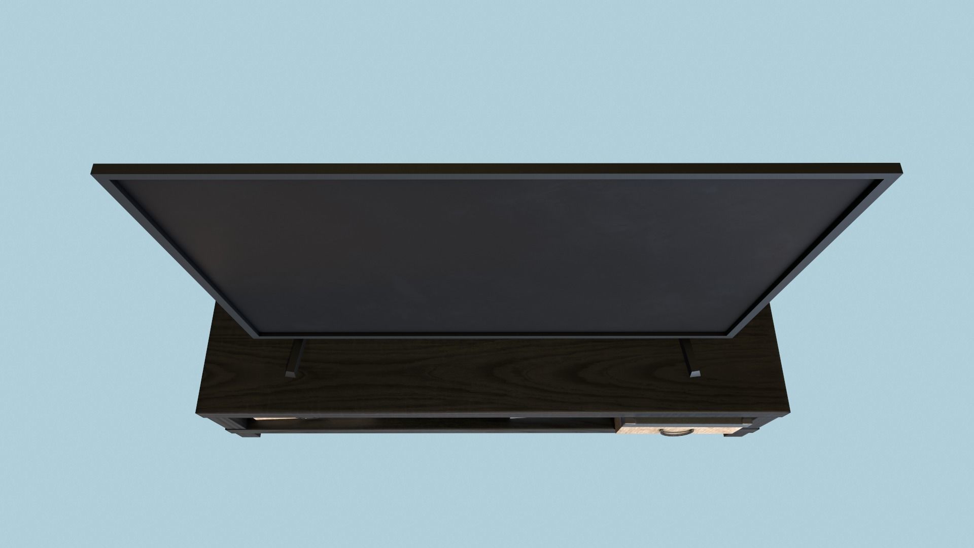 TV Table with TV  Low-poly 3D model_7