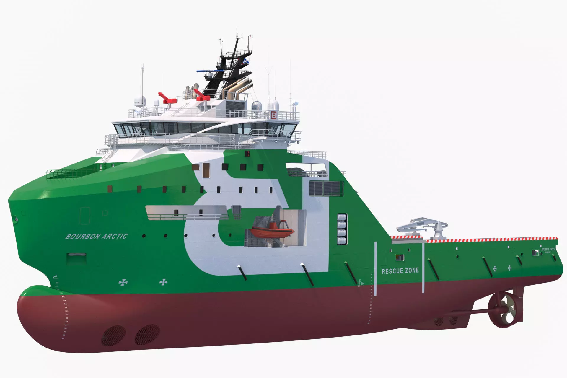 Anchor Handling Tug Supply Vessel BOURBON ARCTIC 3D model_0