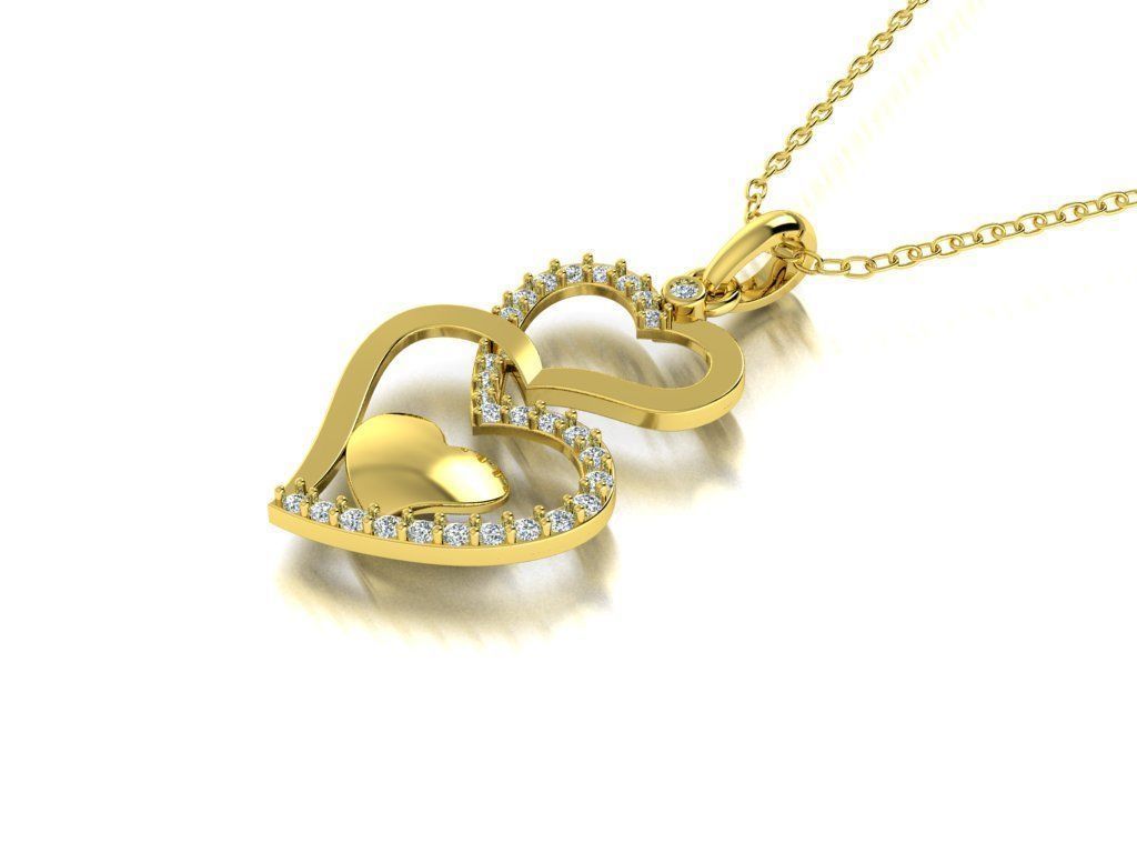 Diamond Jewelry Pendant Heart 3D print model_11