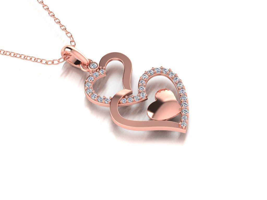 Diamond Jewelry Pendant Heart 3D print model_1