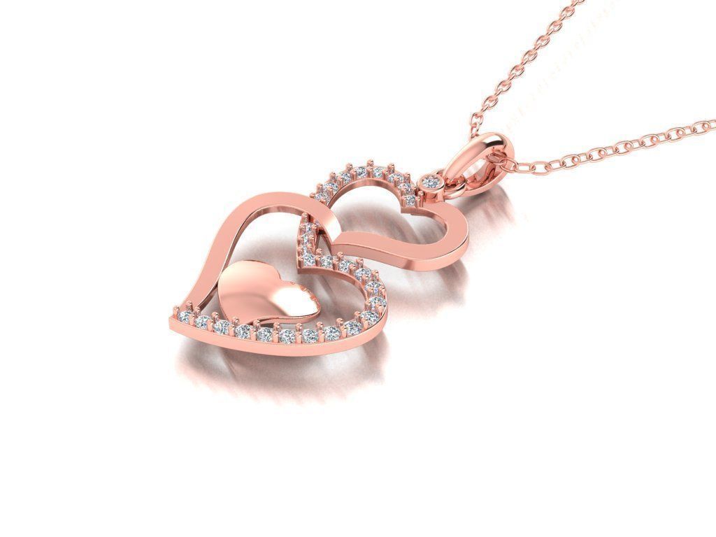 Diamond Jewelry Pendant Heart 3D print model_7