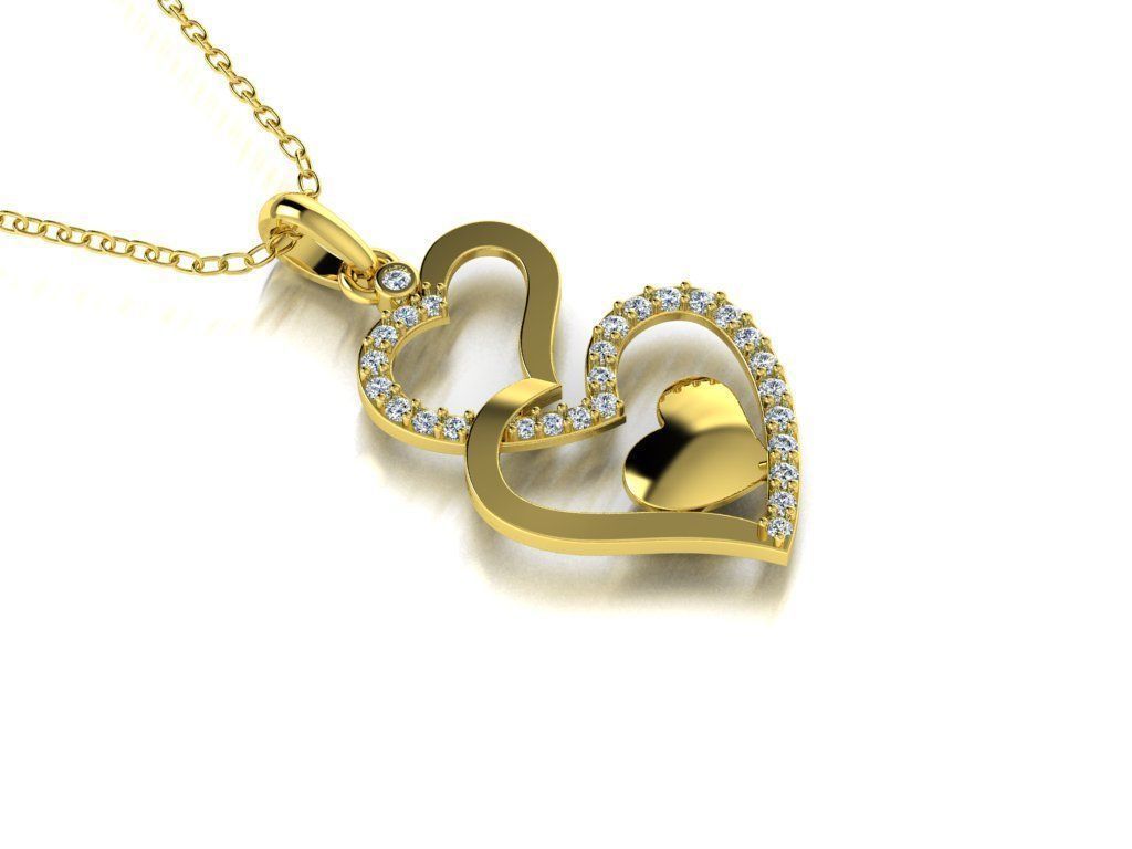 Diamond Jewelry Pendant Heart 3D print model_15