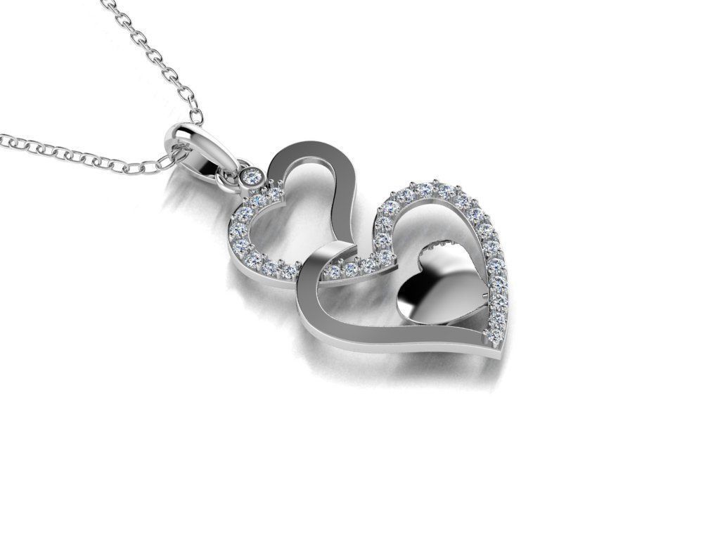 Diamond Jewelry Pendant Heart 3D print model_13