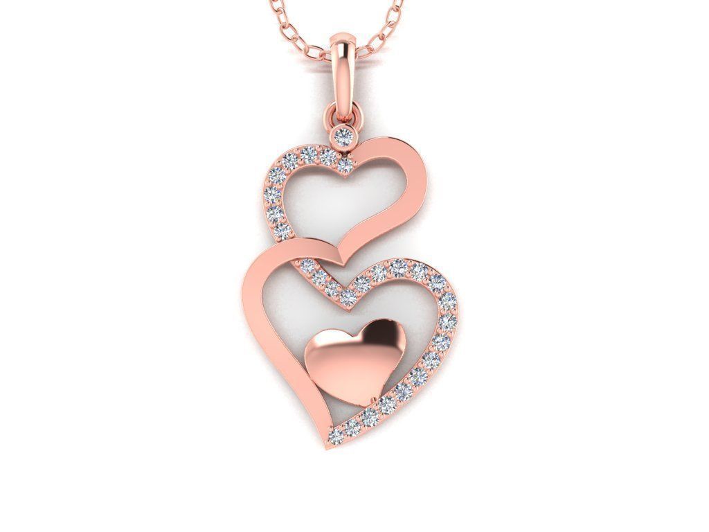 Diamond Jewelry Pendant Heart 3D print model_6