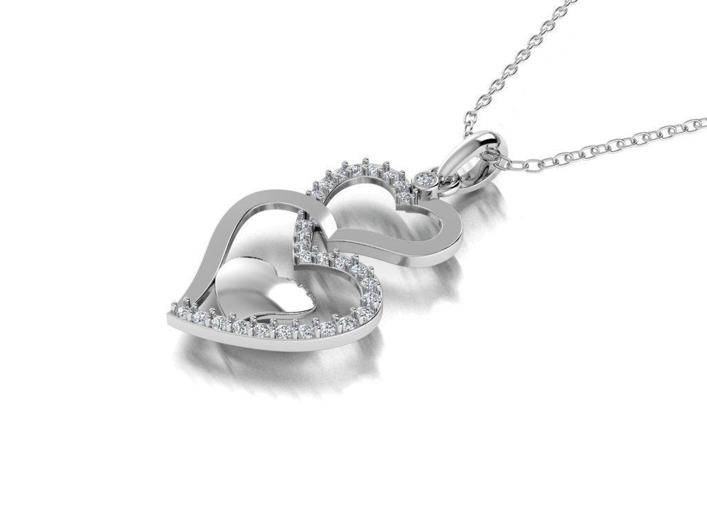 Diamond Jewelry Pendant Heart 3D print model_2