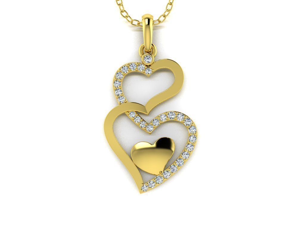 Diamond Jewelry Pendant Heart 3D print model_14