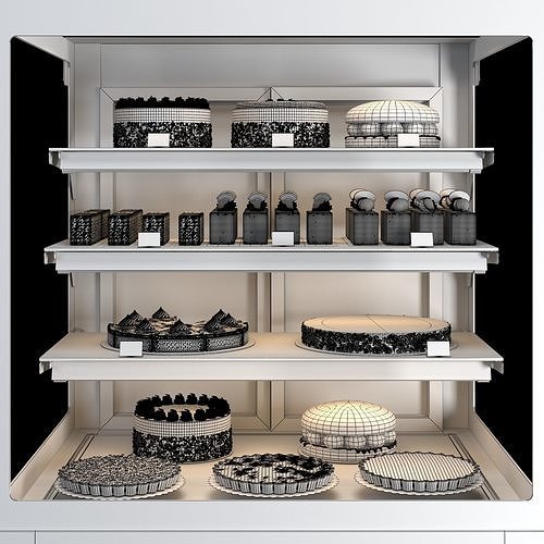Pastry display EVO K 3D model 4