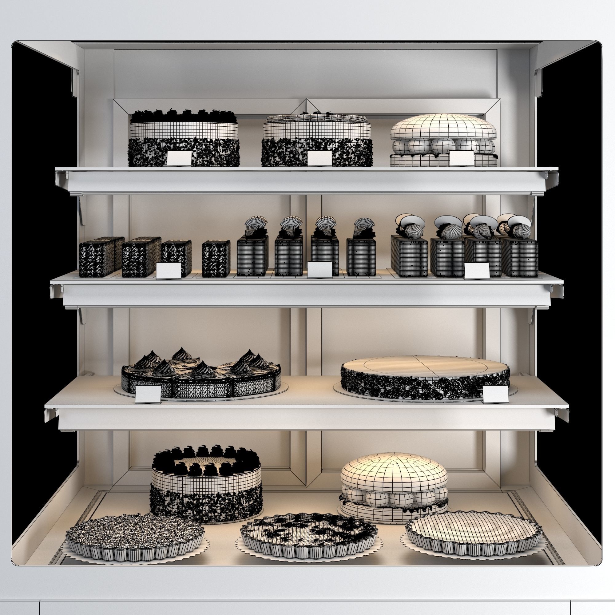 Pastry display EVO K Low-poly 3D model_4