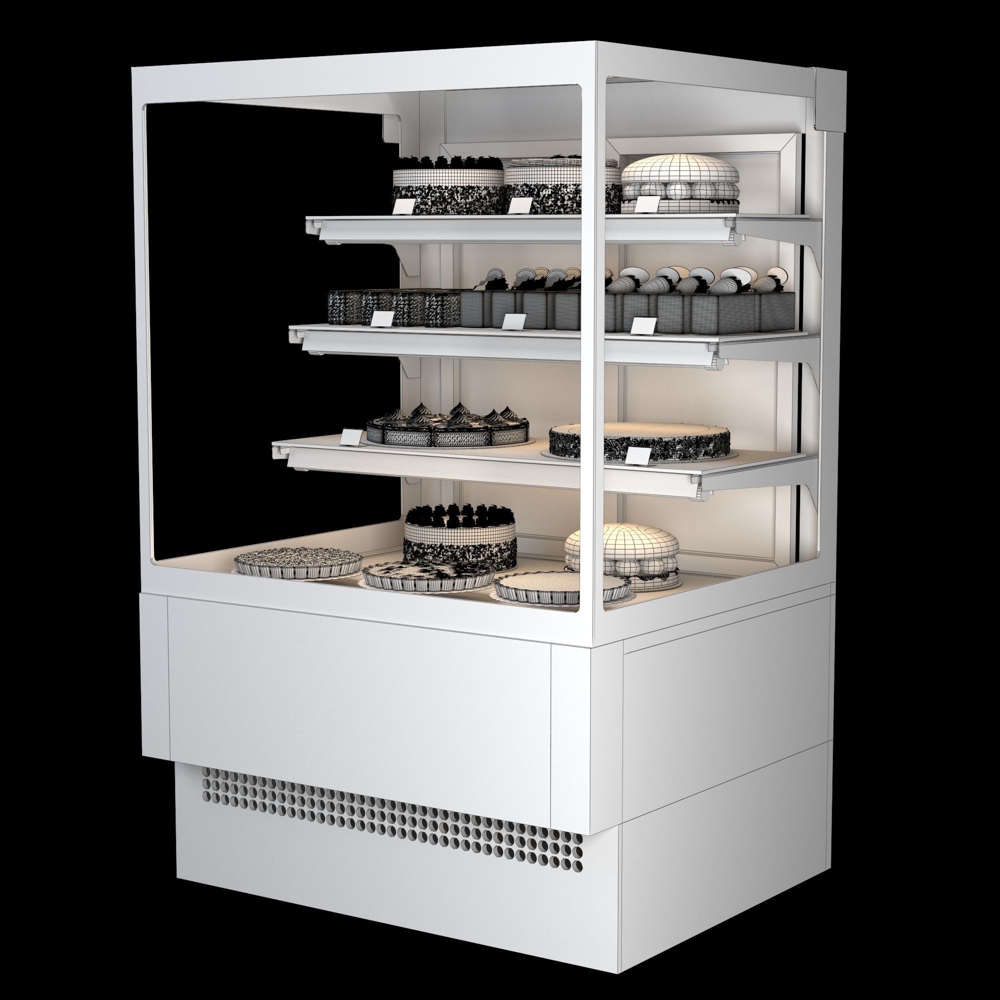 Pastry display EVO K Low-poly 3D model_5