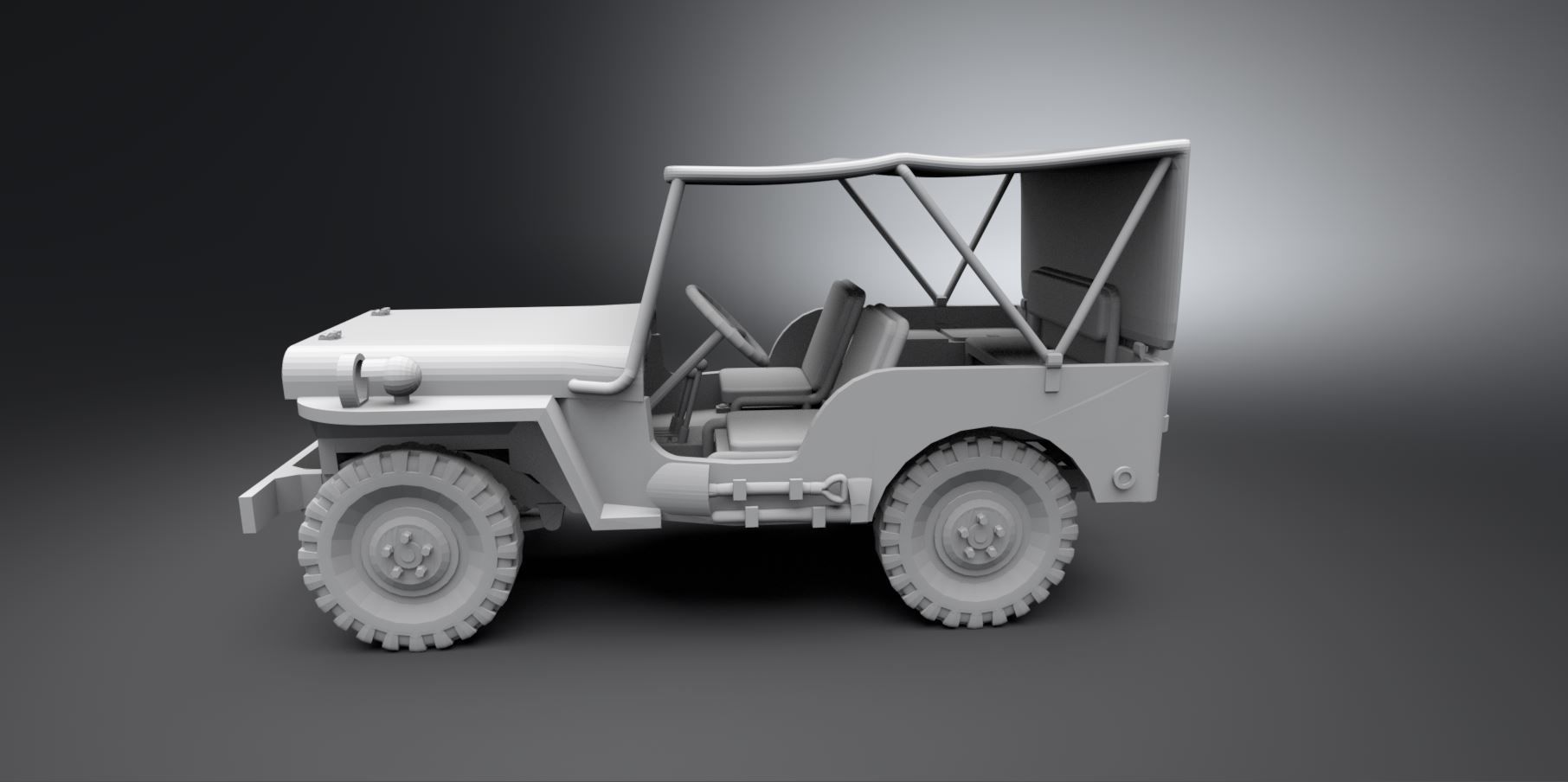 Jeep Willys MB Scale Model 3D print model_2