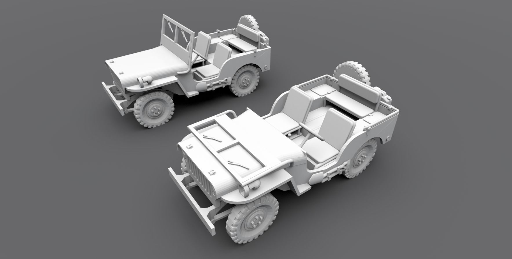 Jeep Willys MB Scale Model 3D print model_1