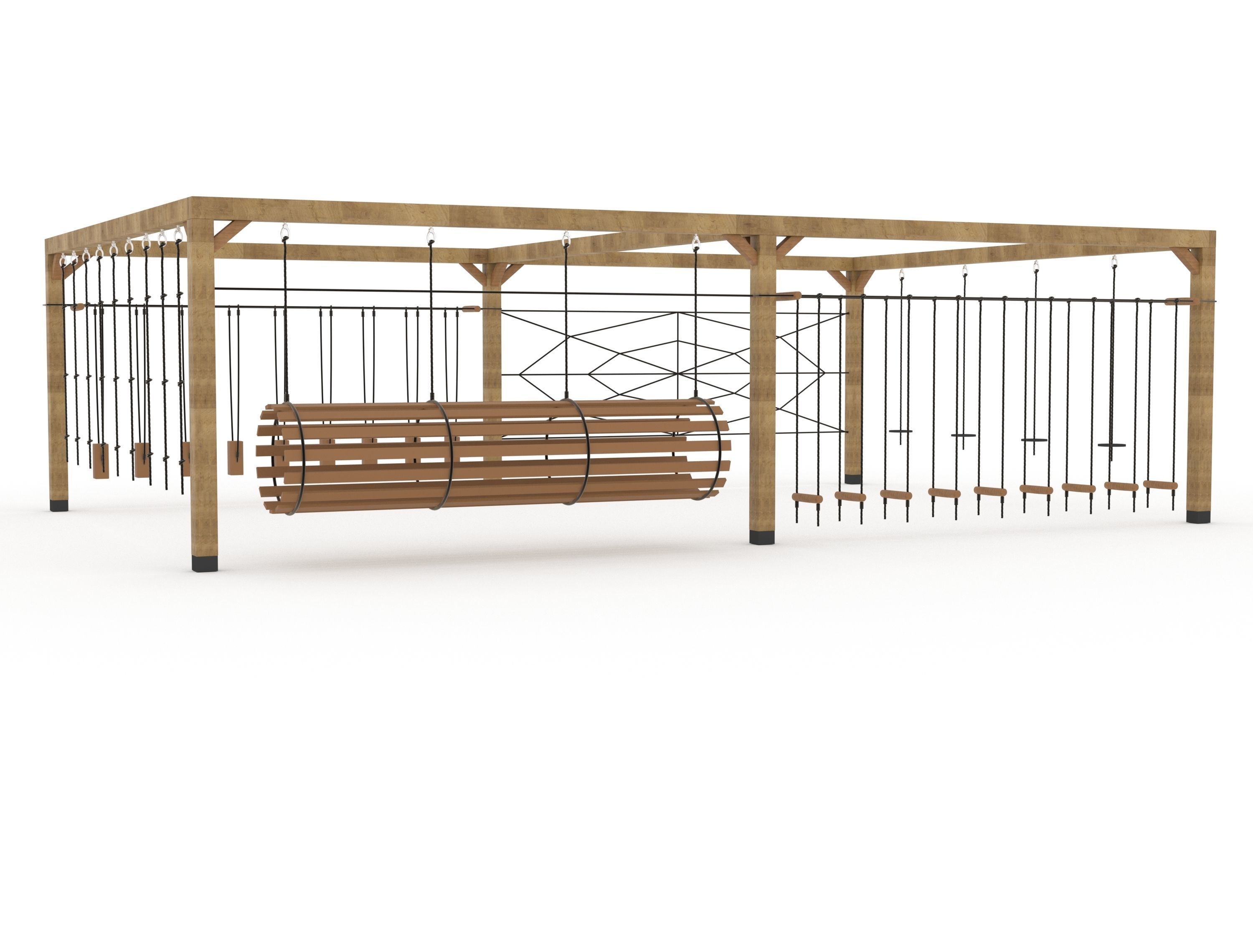Wooden Playground 3D model_2