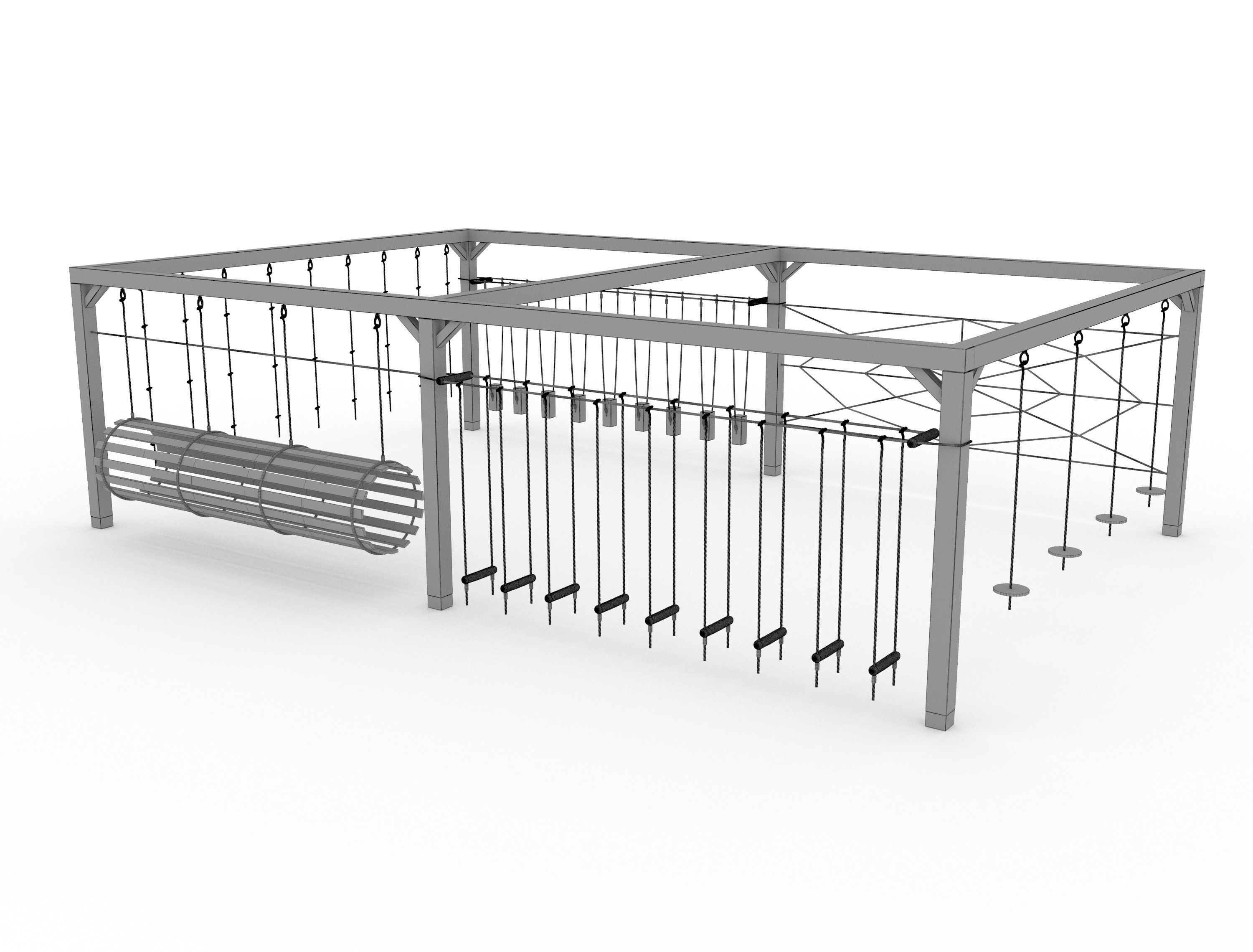 Wooden Playground 3D model_11