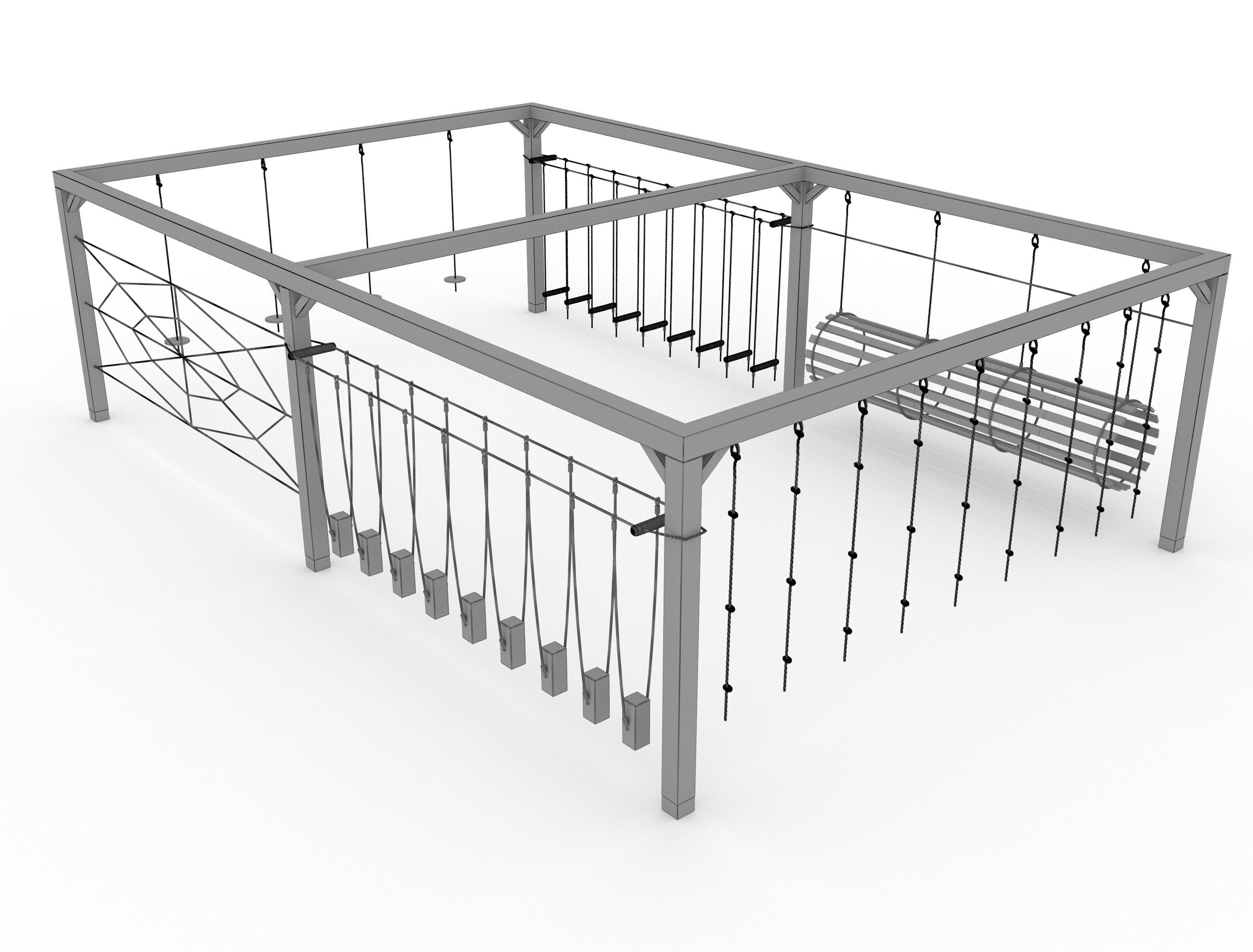 Wooden Playground 3D model_10