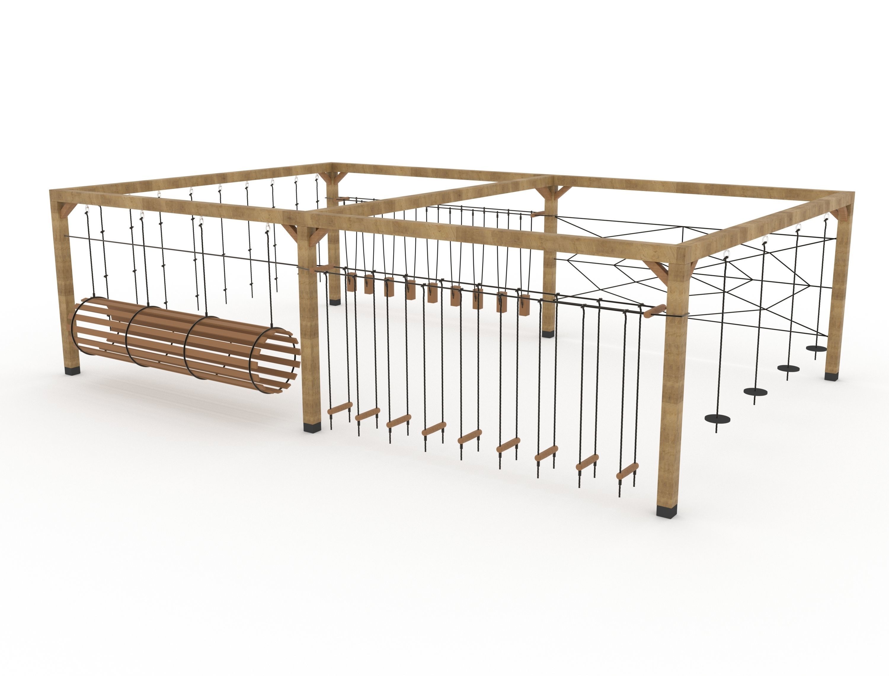 Wooden Playground 3D model_1