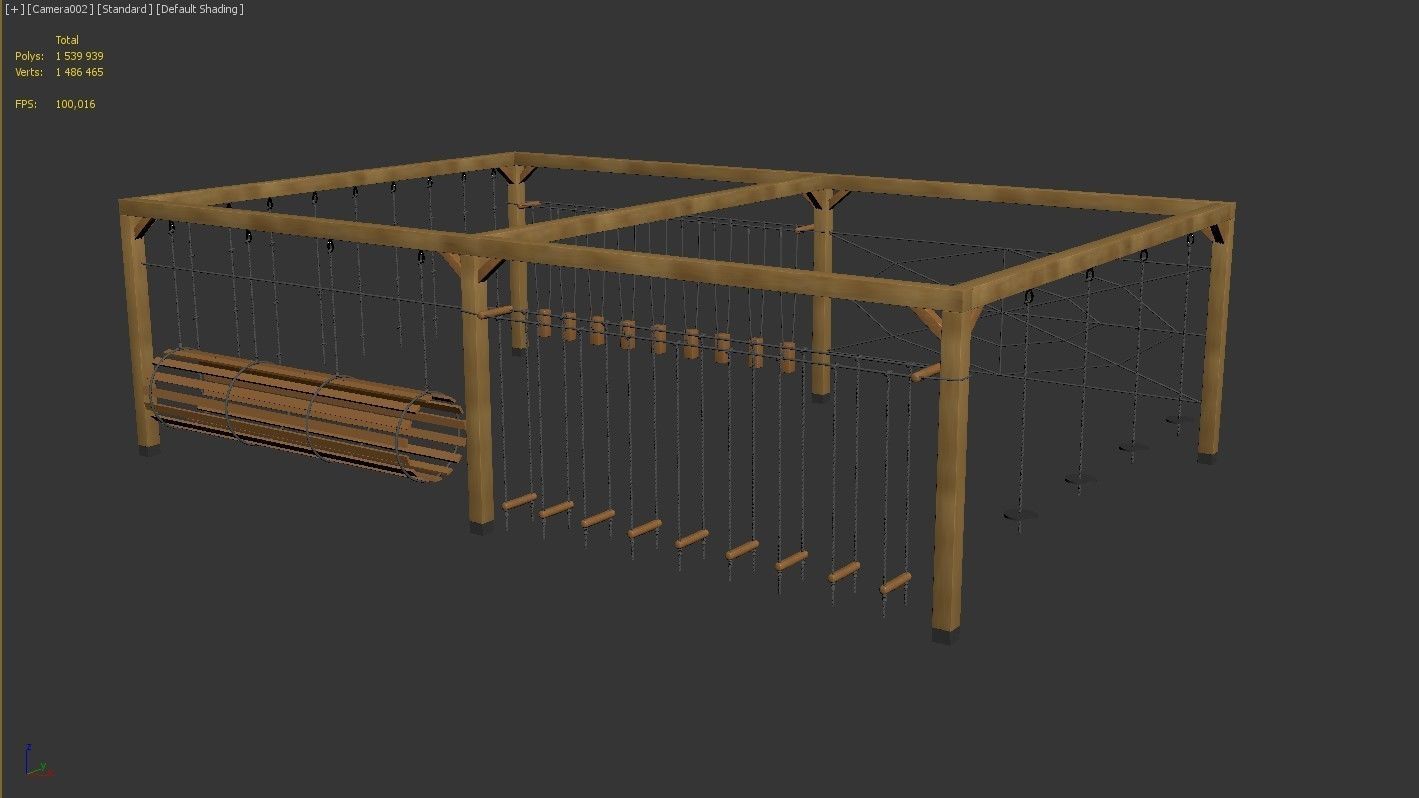 Wooden Playground 3D model_12